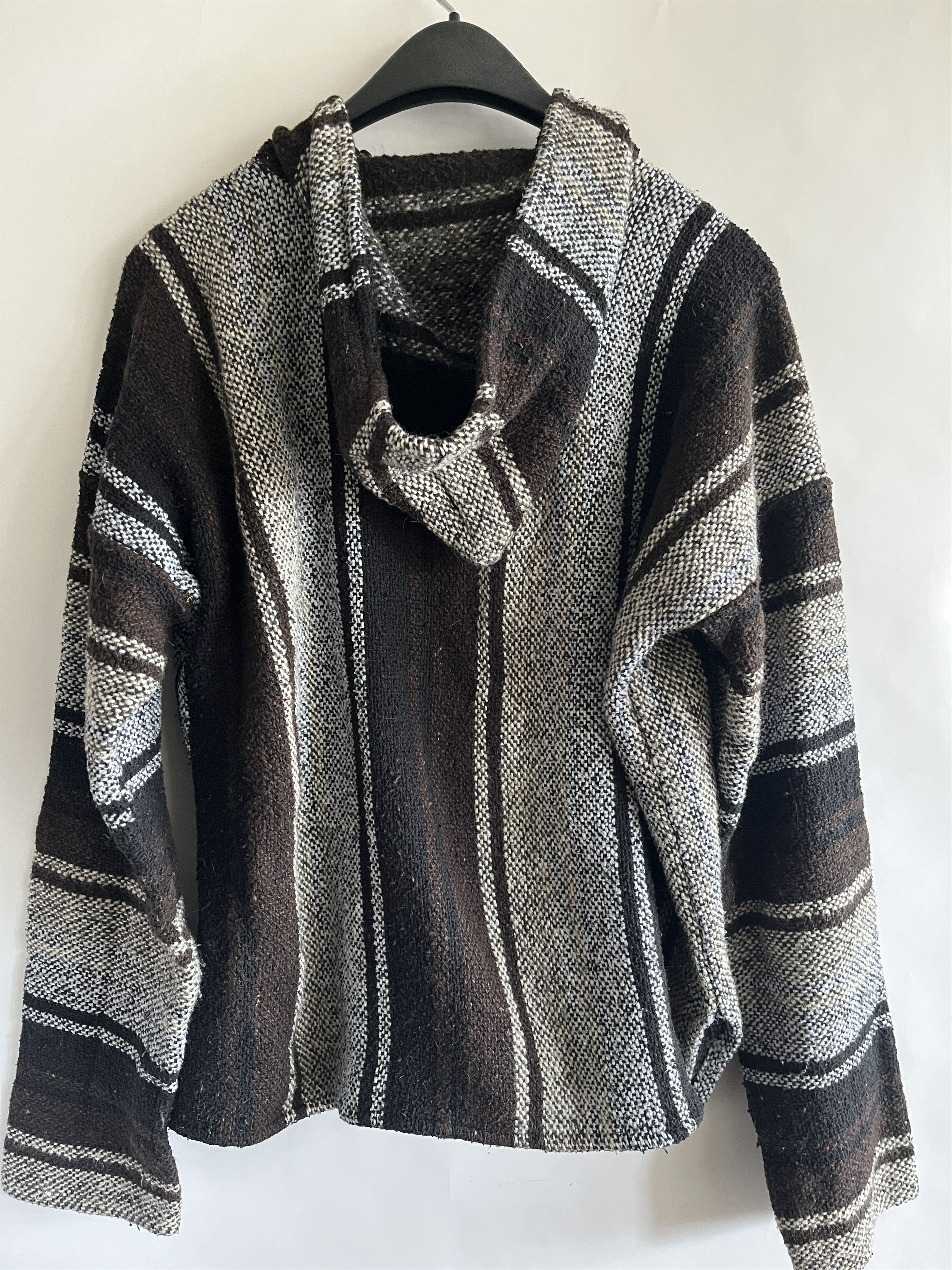 Vintage Vintage striped 80s 90s Mexican poncho woven hoodie Size US M / EU 48-50 / 2 - 3 Thumbnail