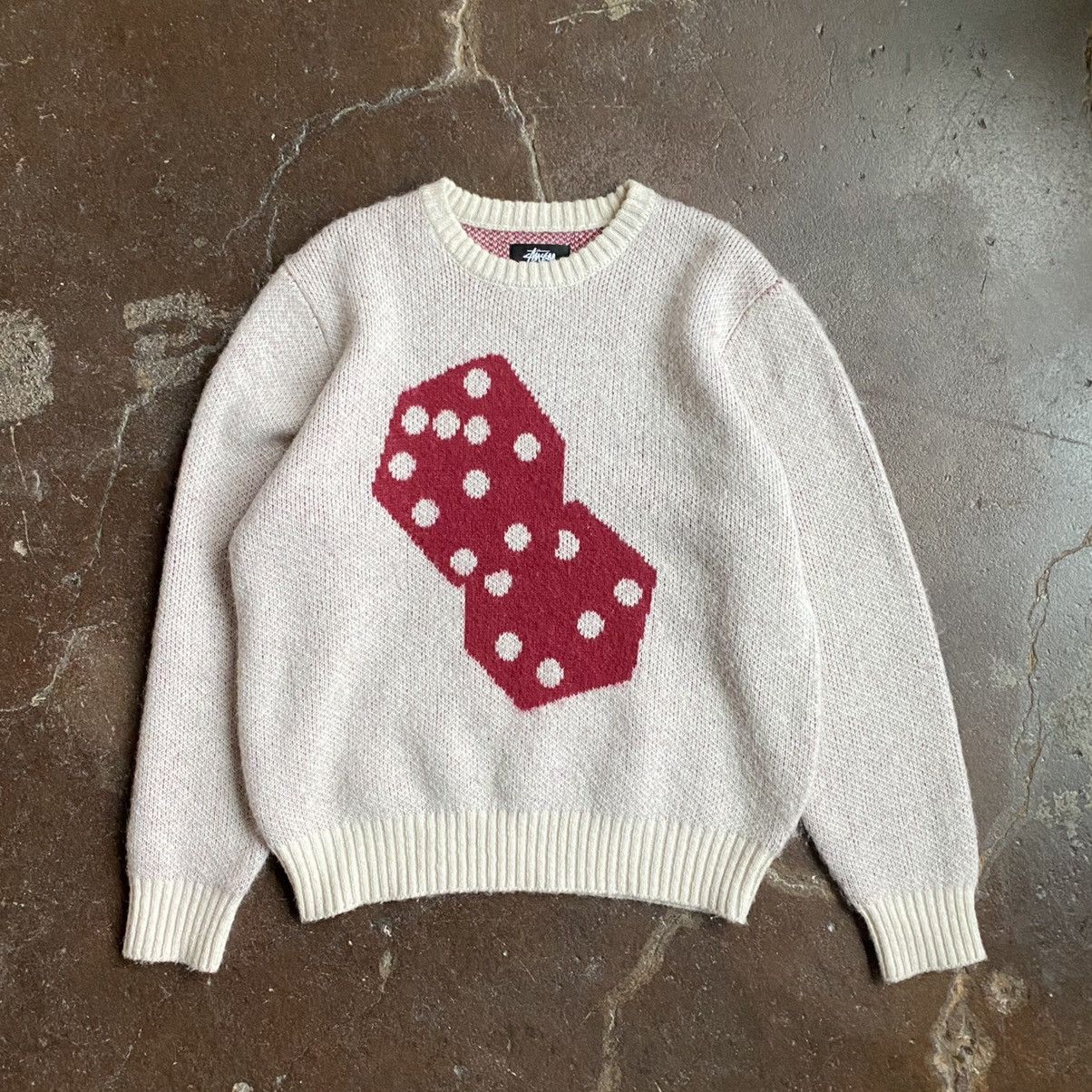 Pre-owned Stussy Dice Sweater In White