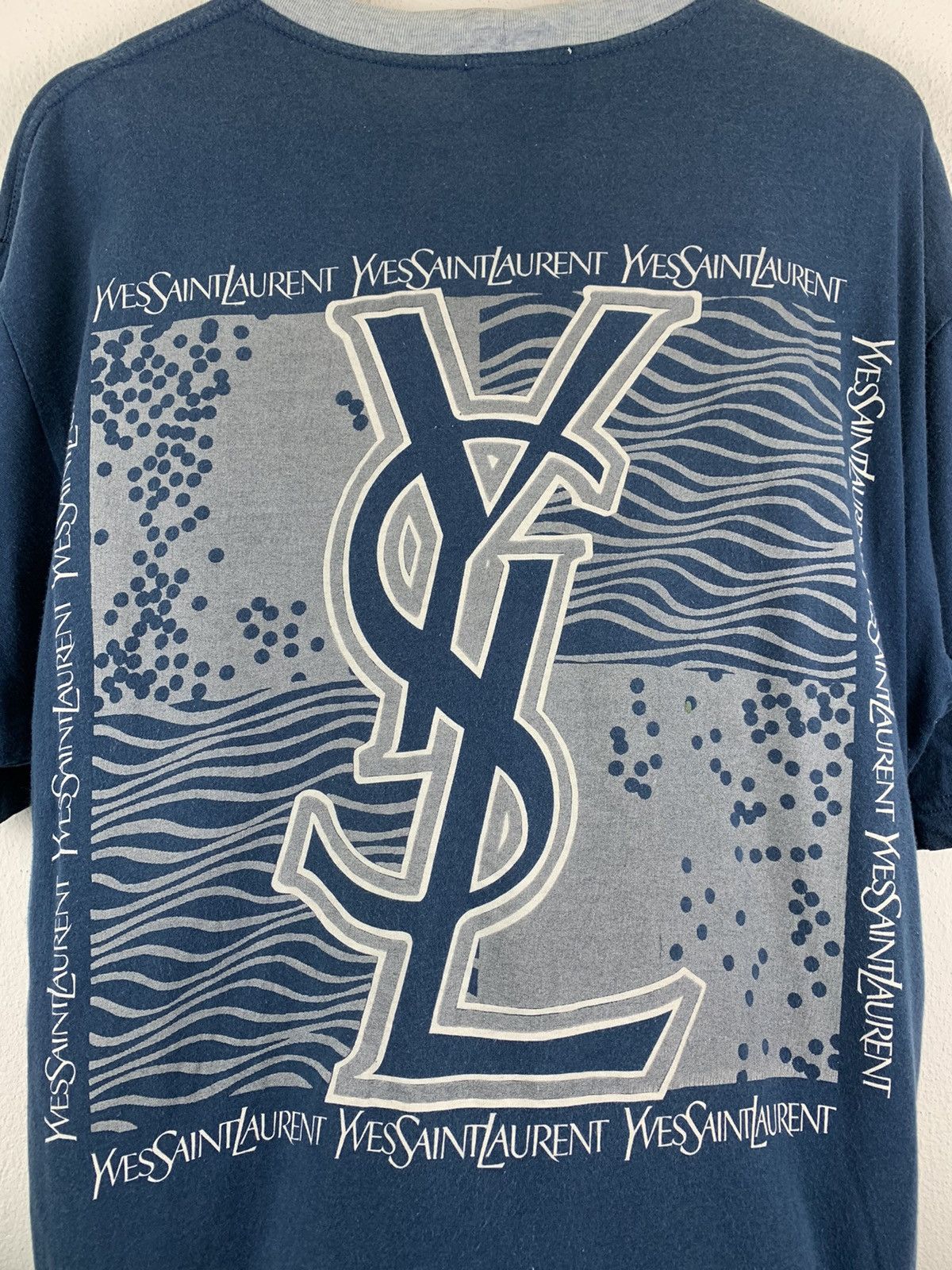 Vintage × Yves Saint Laurent Vintage YSL Big Logo Tshirt Size US M / EU 48-50 / 2 - 2 Thumbnail
