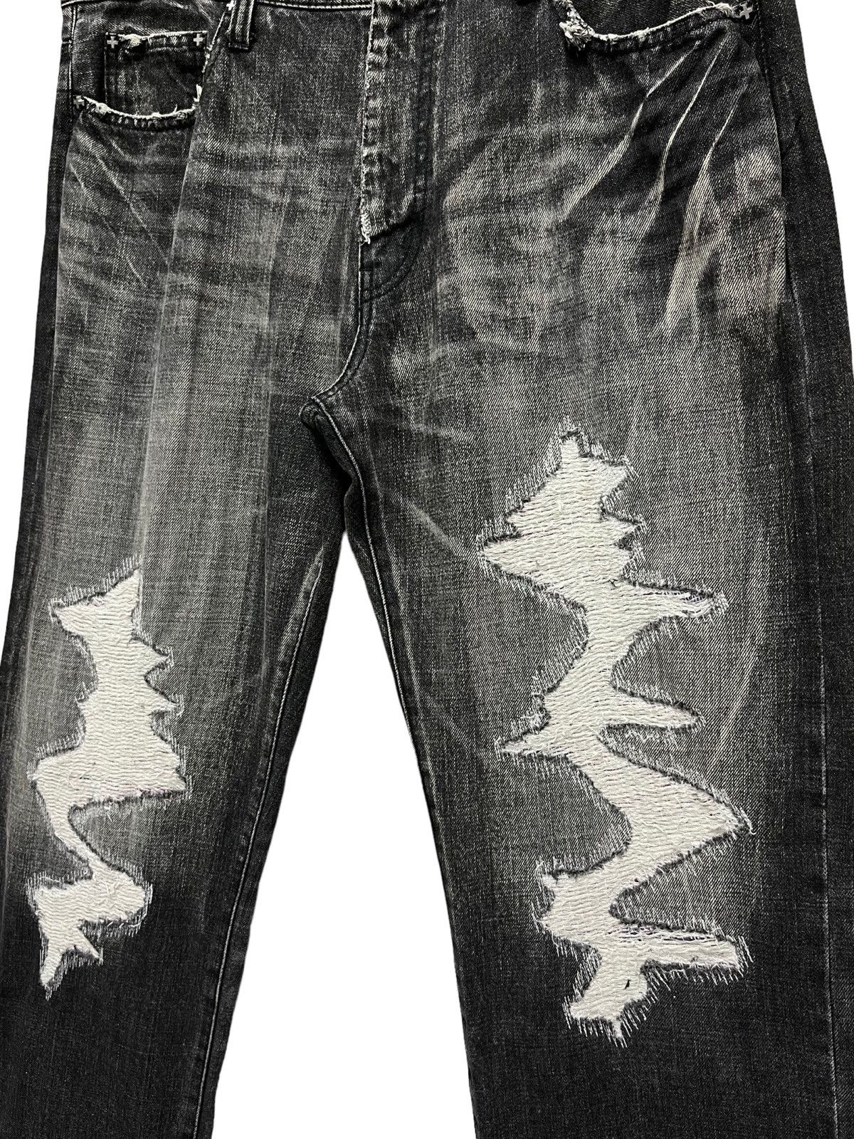 ANDSUNS 💥ANDSUNS TOKYOISM Baggy Art Distressed Denim Made in JAPAN Size US 35 - 2 Thumbnail