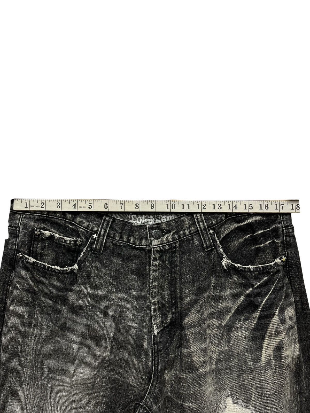 ANDSUNS 💥ANDSUNS TOKYOISM Baggy Art Distressed Denim Made in JAPAN Size US 35 - 19 Thumbnail