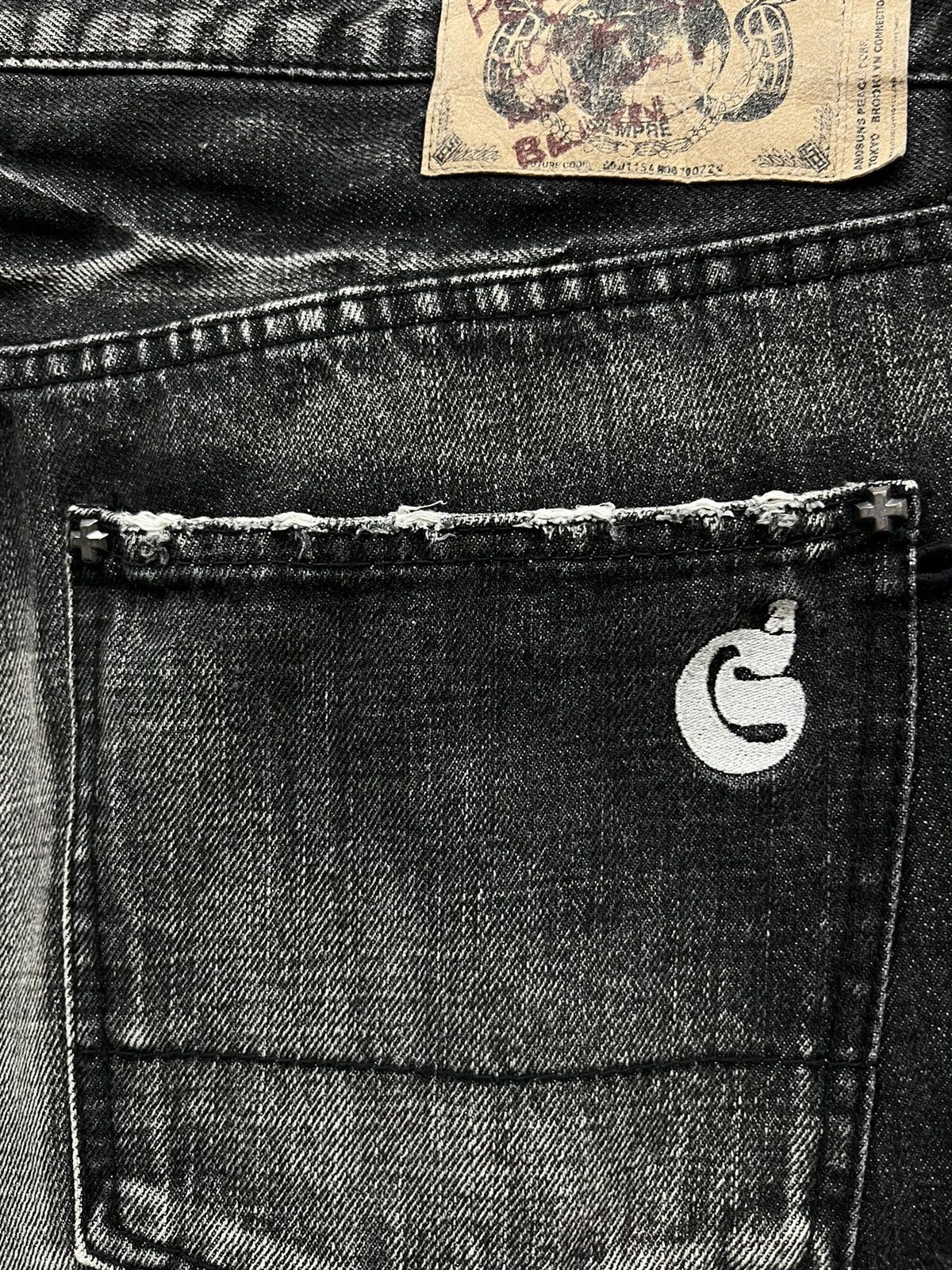 ANDSUNS 💥ANDSUNS TOKYOISM Baggy Art Distressed Denim Made in JAPAN Size US 35 - 12 Thumbnail