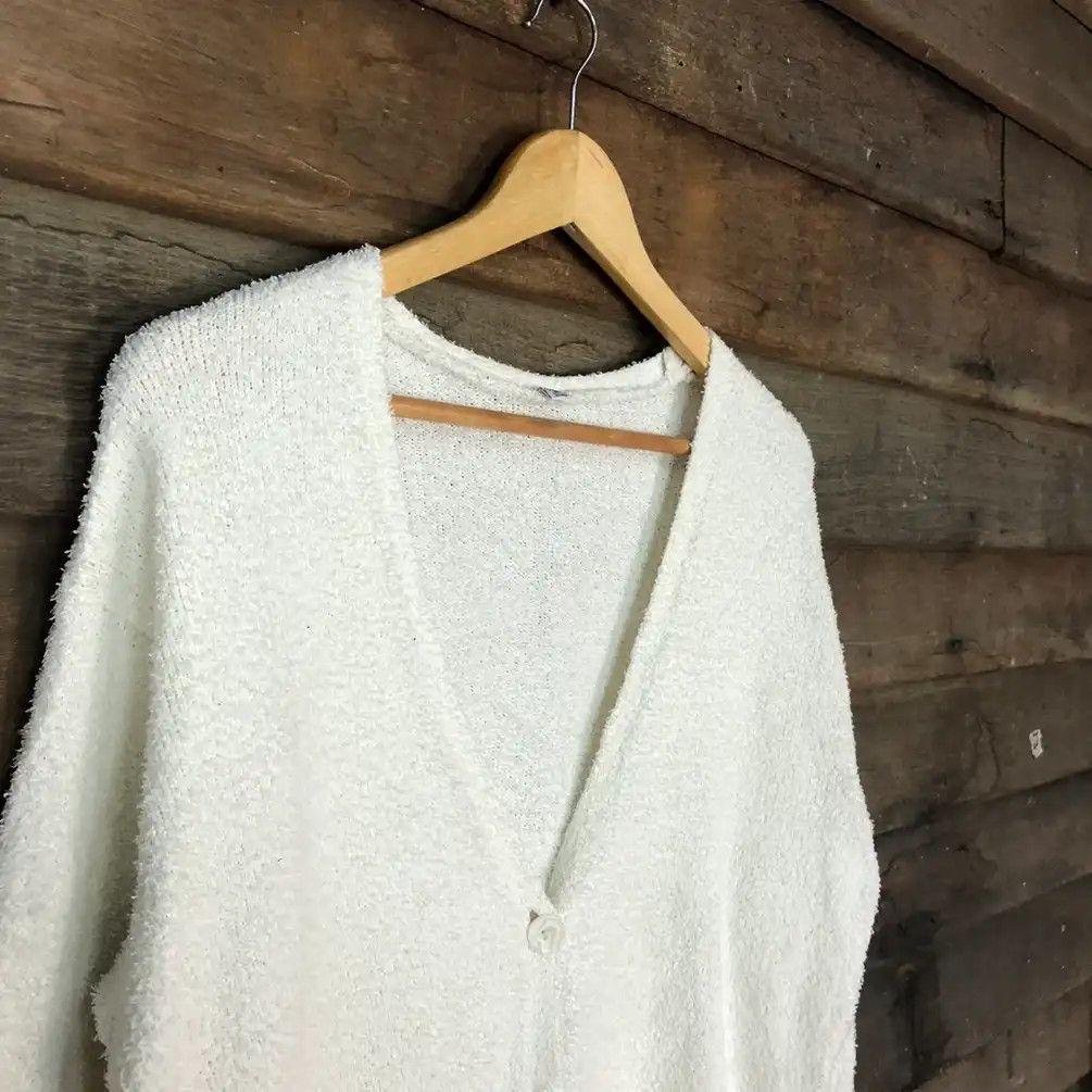 Homespun Knitwear × Japanese Brand Uniqlo White Shag Shaggy Fur Mohair Cardigan #701 Size M / US 6-8 / IT 42-44 - 7 Thumbnail