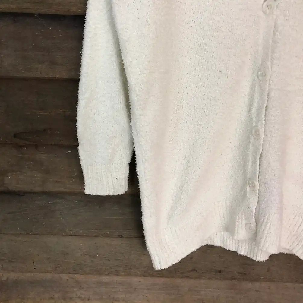 Homespun Knitwear × Japanese Brand Uniqlo White Shag Shaggy Fur Mohair Cardigan #701 Size M / US 6-8 / IT 42-44 - 4 Thumbnail