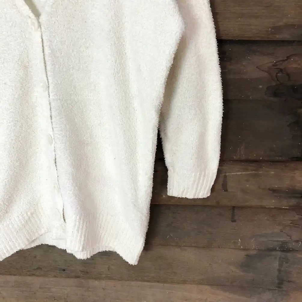 Homespun Knitwear × Japanese Brand Uniqlo White Shag Shaggy Fur Mohair Cardigan #701 Size M / US 6-8 / IT 42-44 - 5 Thumbnail