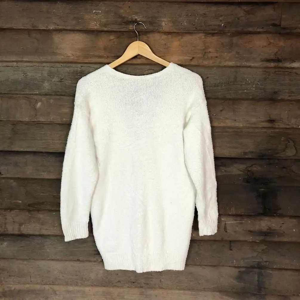 Homespun Knitwear × Japanese Brand Uniqlo White Shag Shaggy Fur Mohair Cardigan #701 Size M / US 6-8 / IT 42-44 - 9 Thumbnail