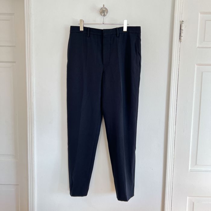 Lemaire Barathea Wool Single Pleat Trousers in Navy | Grailed