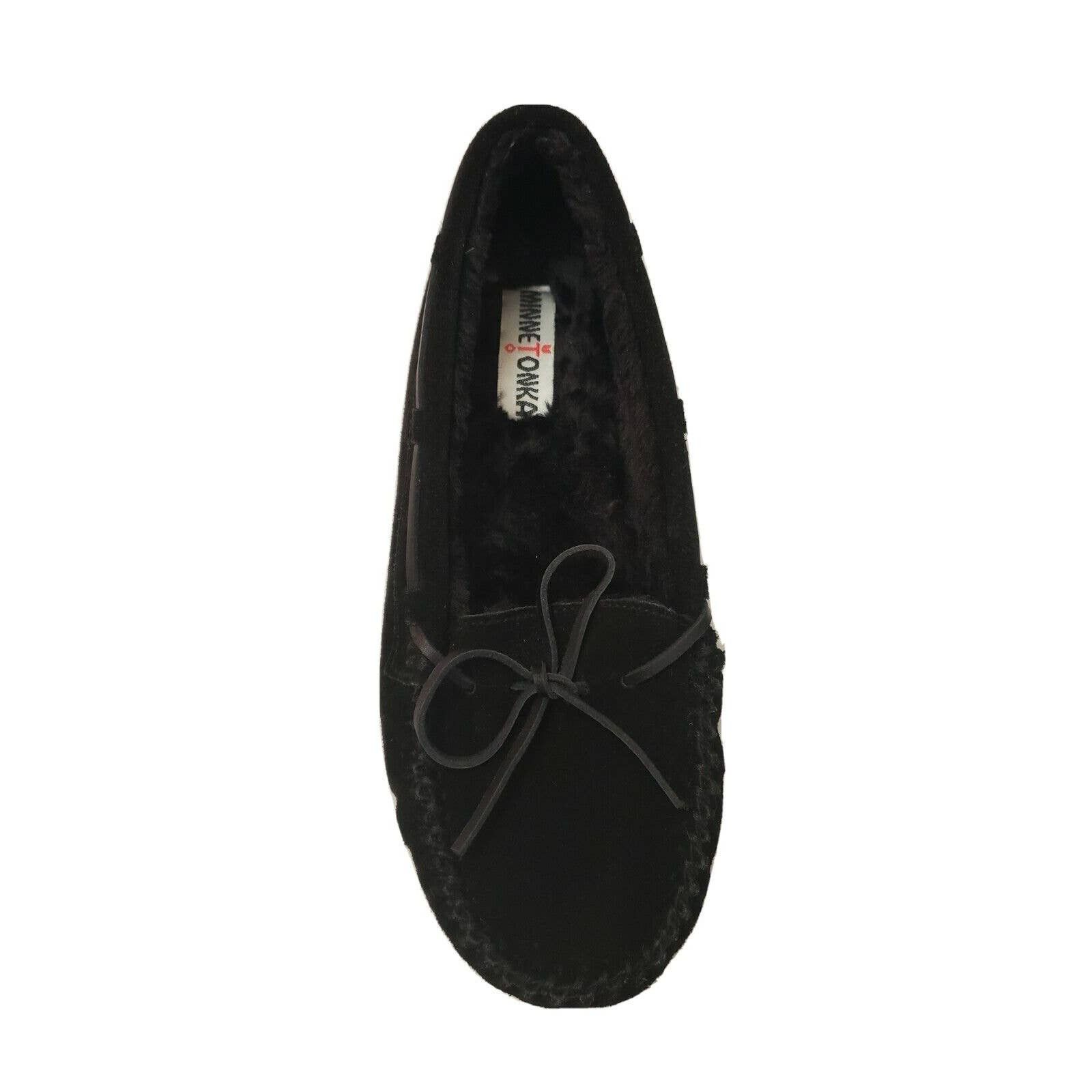 Minnetonka Cally Faux Fur Suede Leather Moccasin Slippers