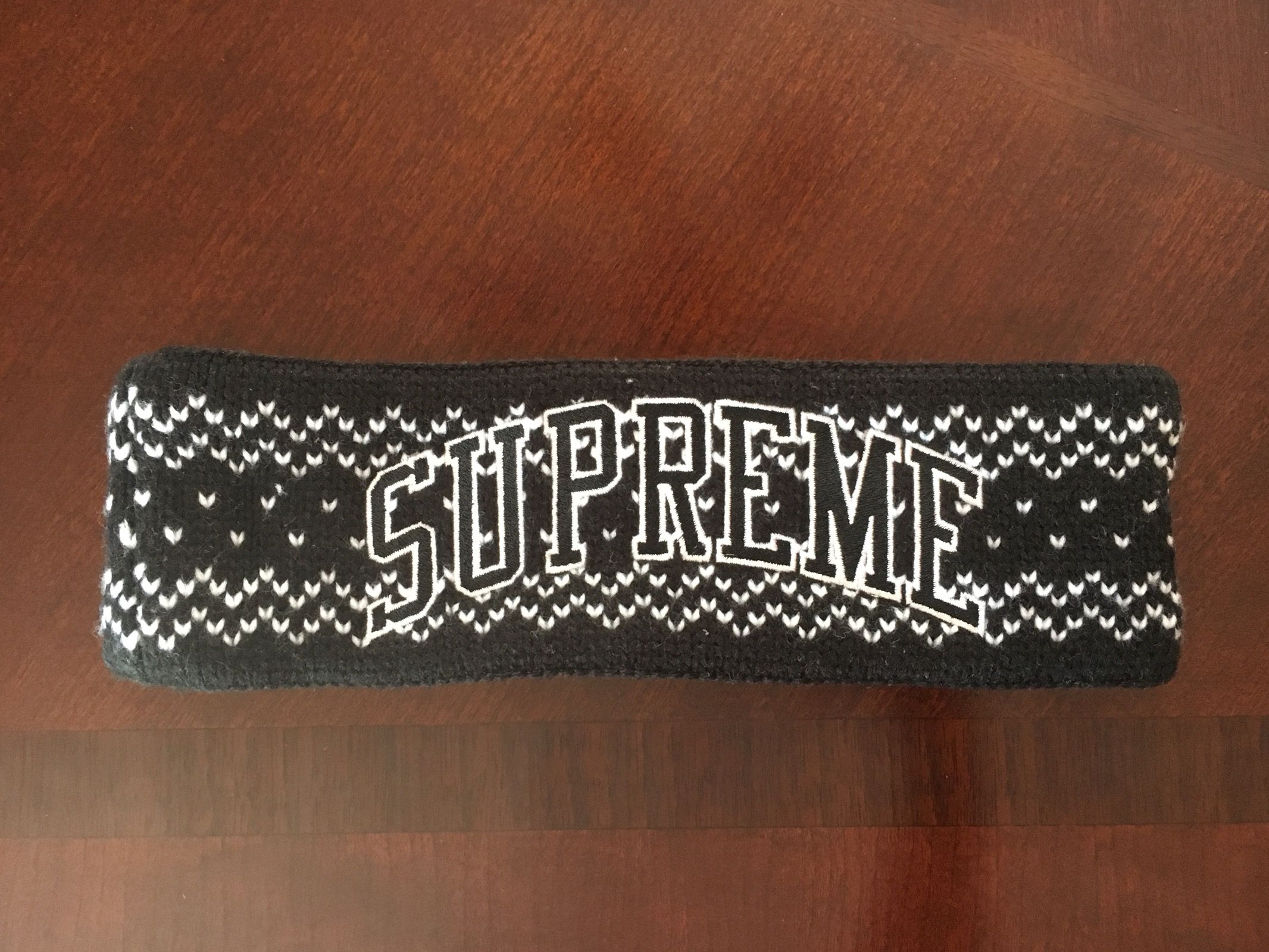 Supreme New Era Arc Logo Headband (FW17) Black | Grailed
