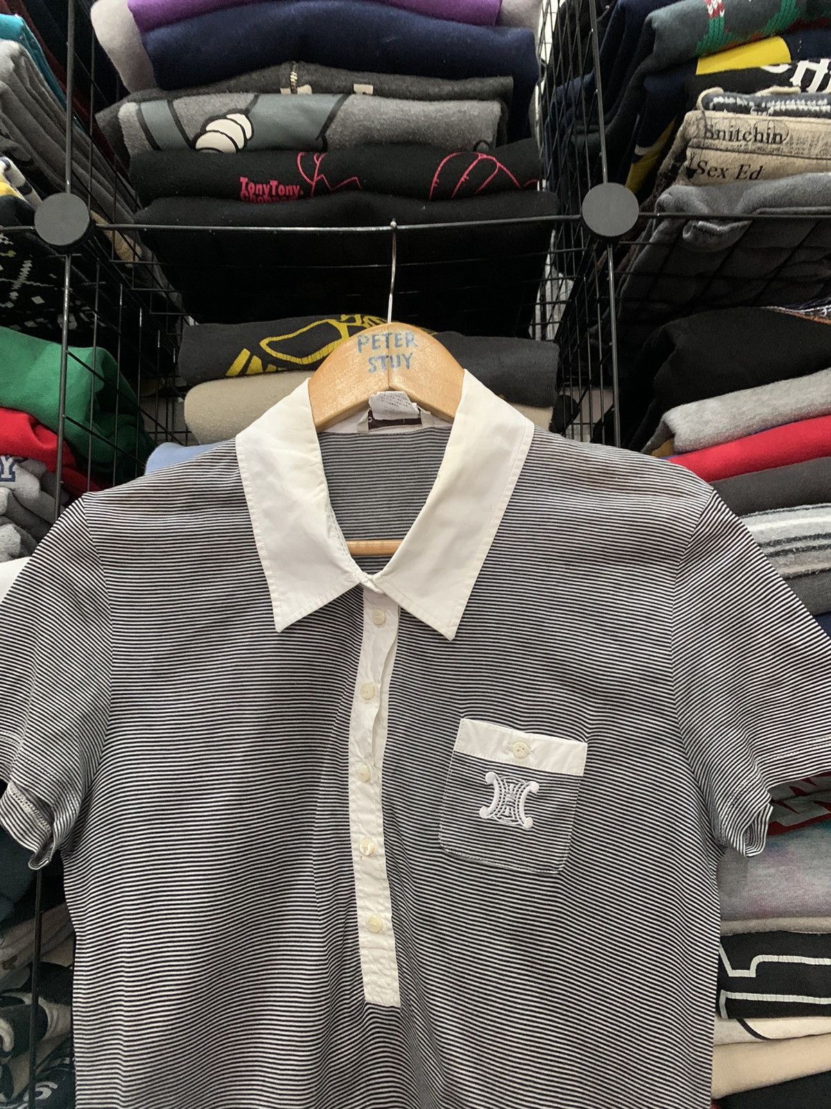 Celine CELINE MODELE DEPOSE POLO SHIRT Size US L / EU 52-54 / 3 - 3 Thumbnail