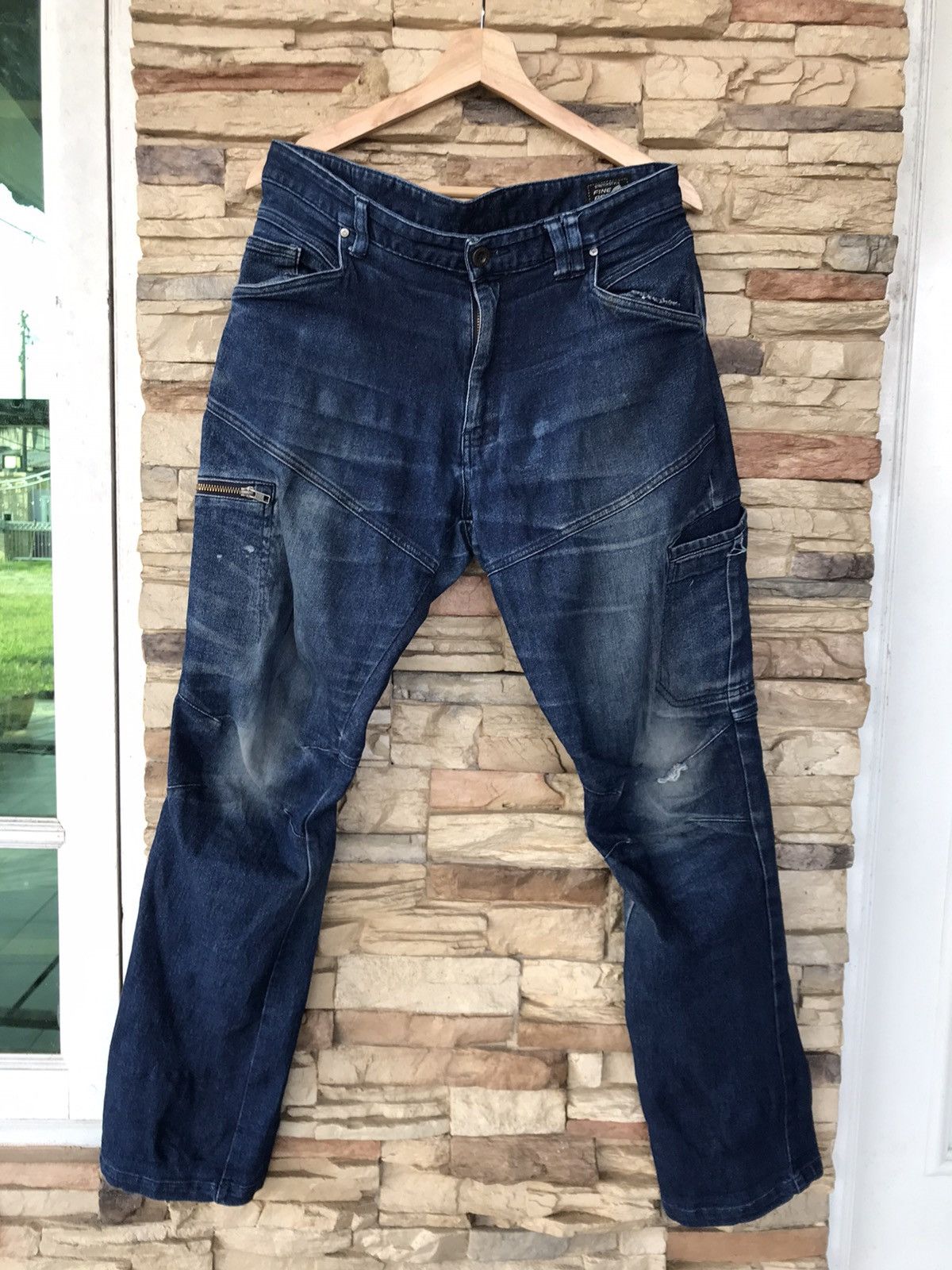 image of Distressed Denim x Vintage Fine Assist Multipocket Distressed Jeans in Denim, Men's (Size 34)