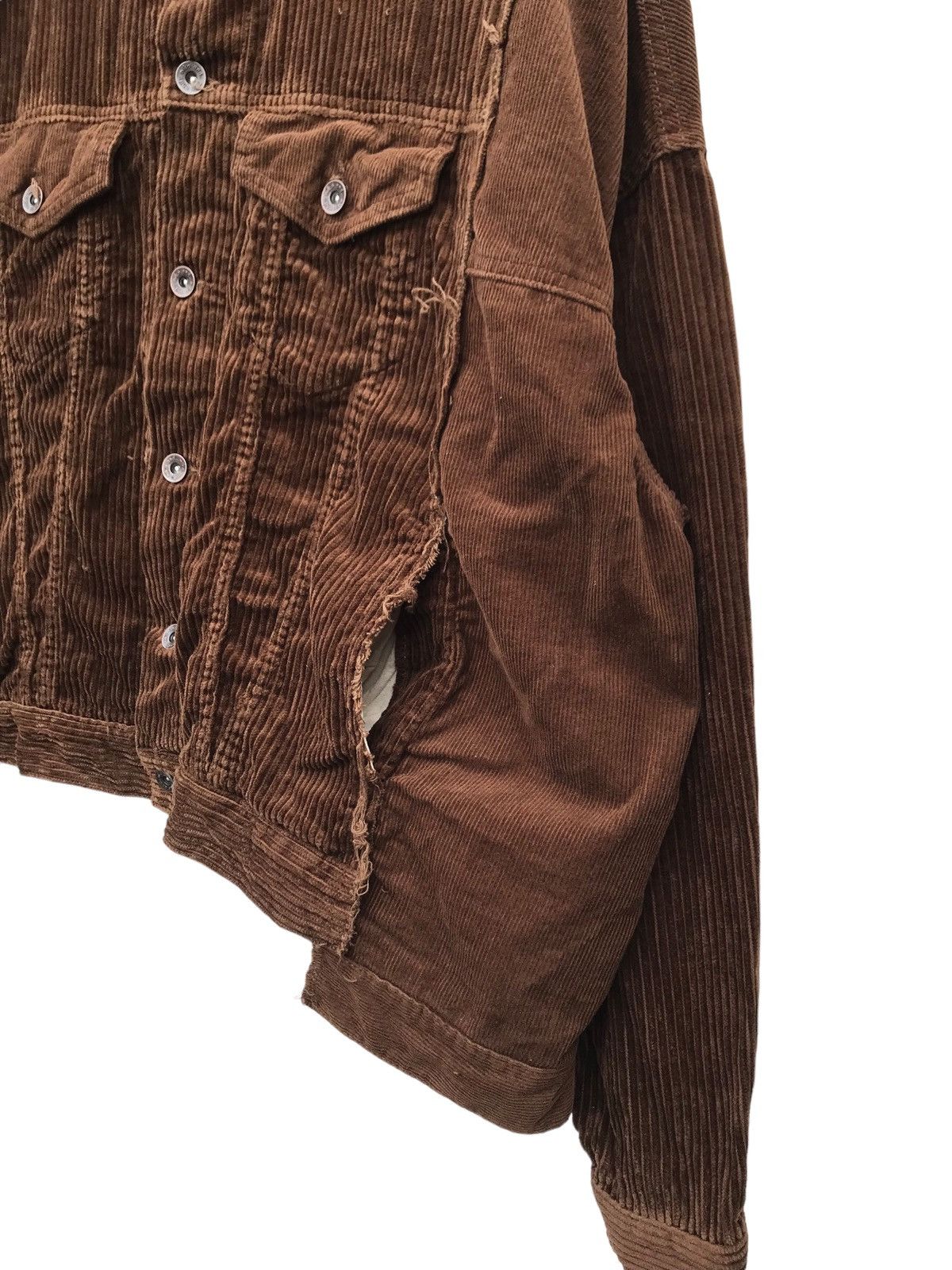 Designer Oversized Niko And Japan Designer Corduroy Distressed Jacket Size 3XL / US 20-22 - 6 Thumbnail