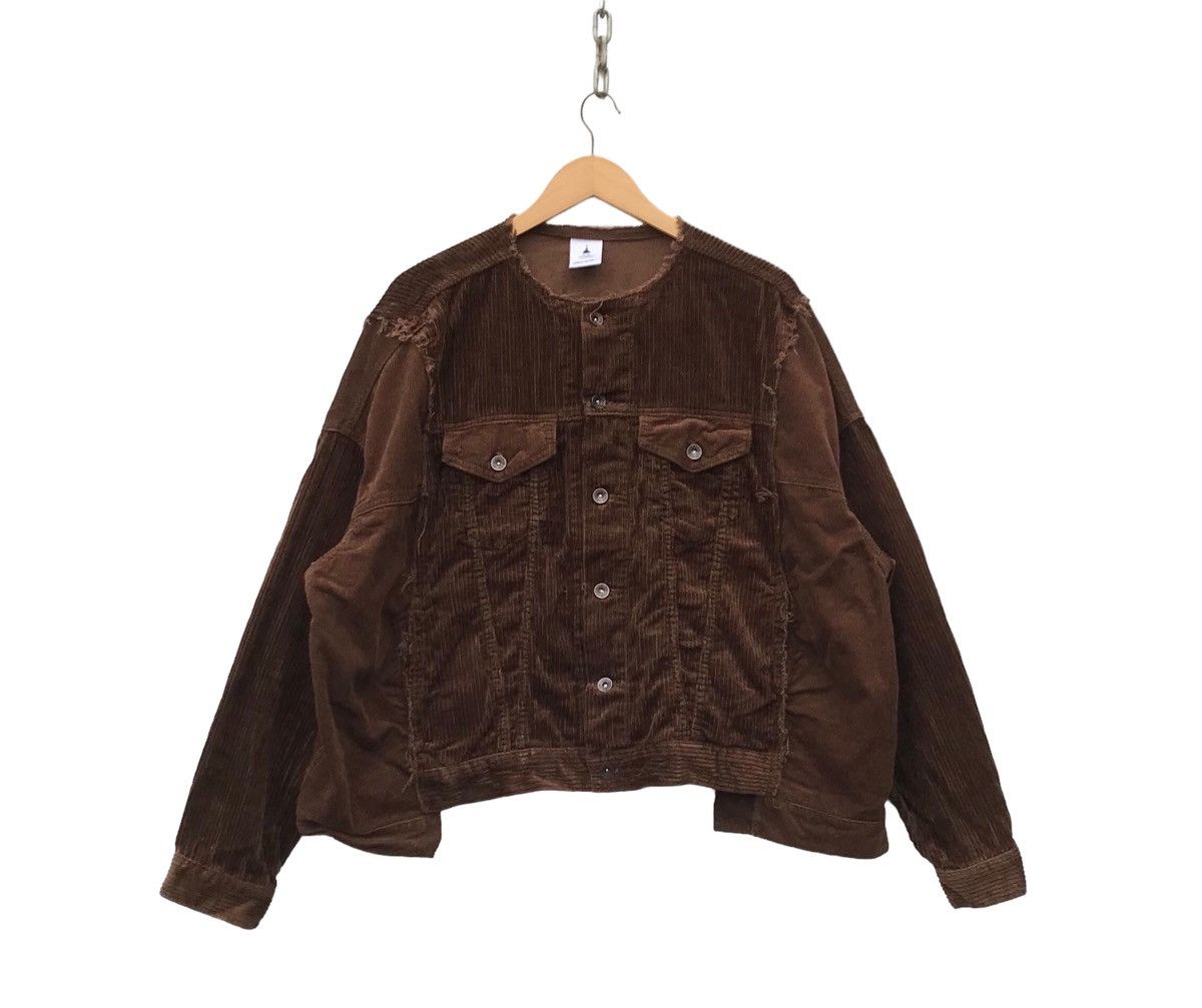 Designer Oversized Niko And Japan Designer Corduroy Distressed Jacket Size 3XL / US 20-22 - 1 Thumbnail