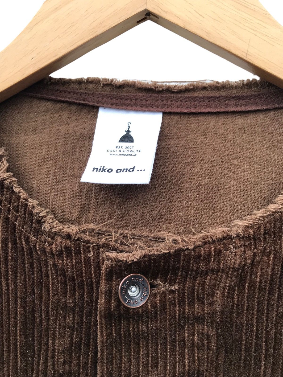 Designer Oversized Niko And Japan Designer Corduroy Distressed Jacket Size 3XL / US 20-22 - 2 Thumbnail