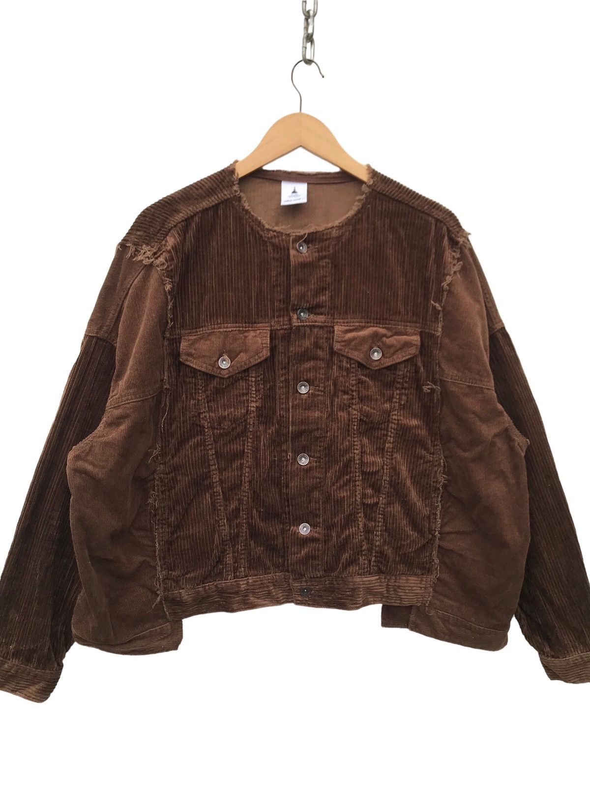 Designer Oversized Niko And Japan Designer Corduroy Distressed Jacket Size 3XL / US 20-22 - 5 Thumbnail