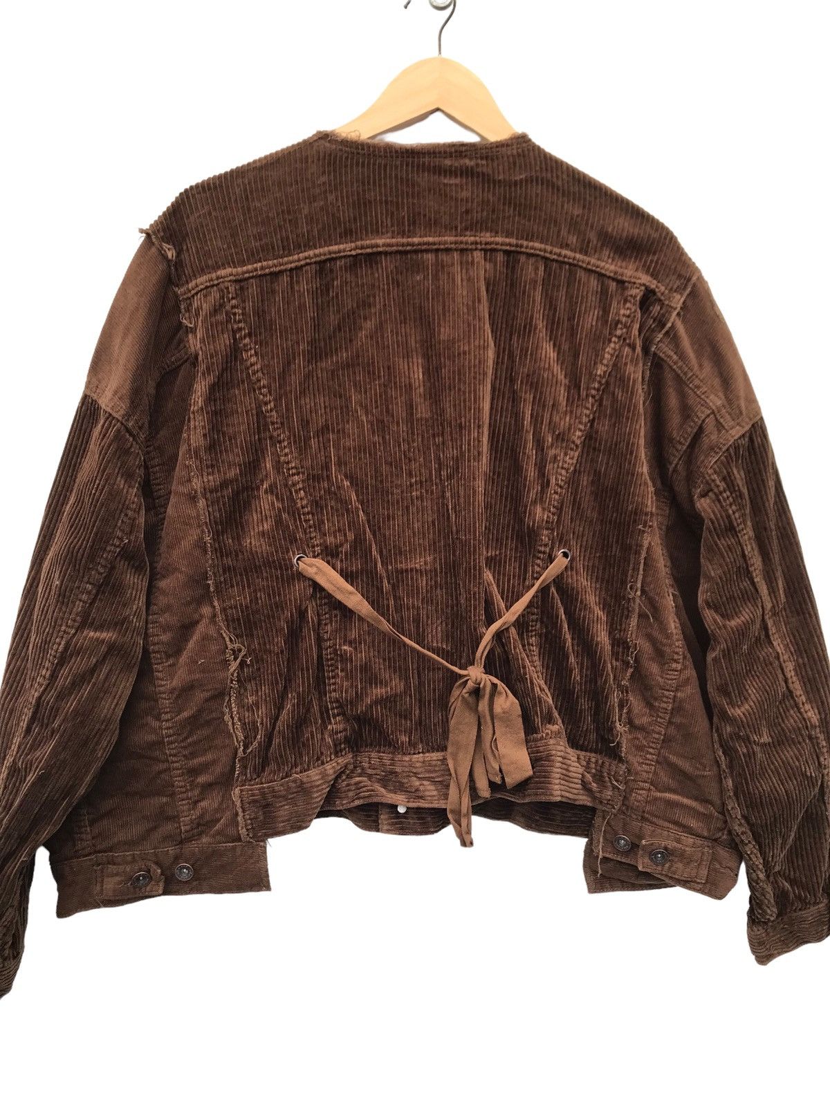 Designer Oversized Niko And Japan Designer Corduroy Distressed Jacket Size 3XL / US 20-22 - 9 Thumbnail