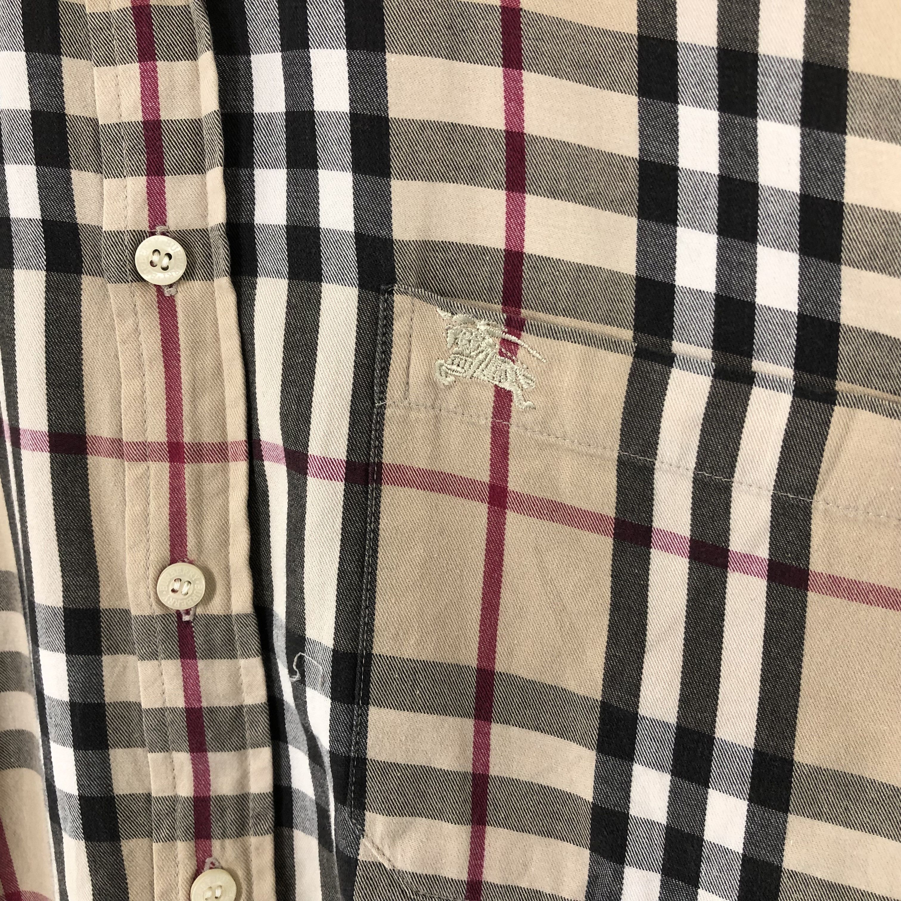 Burberry × Vintage Vintage Burberry London Nova Check Button Up Shirt Size US M / EU 48-50 / 2 - 2 Thumbnail