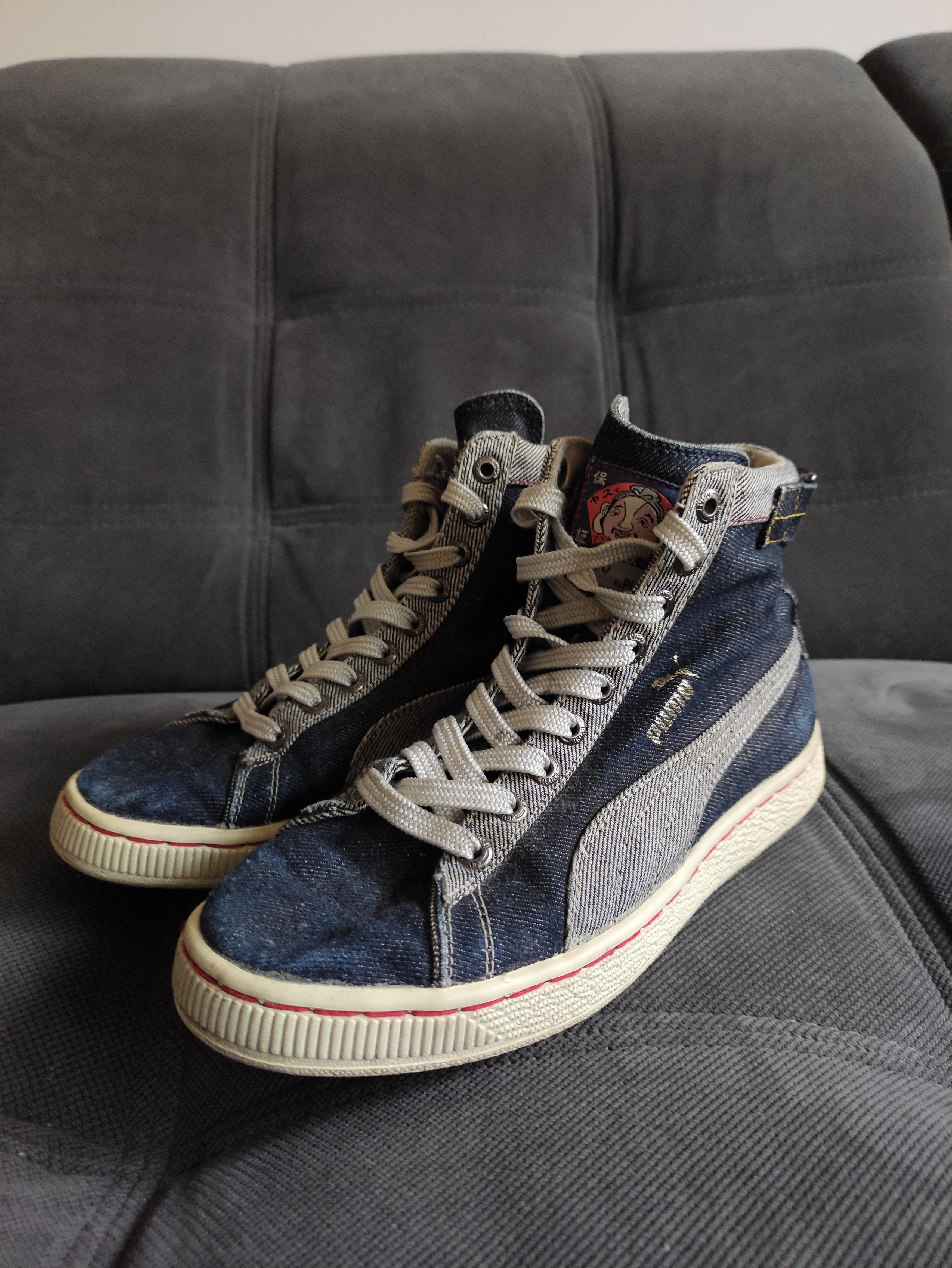 Evisu × Puma × Streetwear Puma x Evisu denim sneakers | Grailed