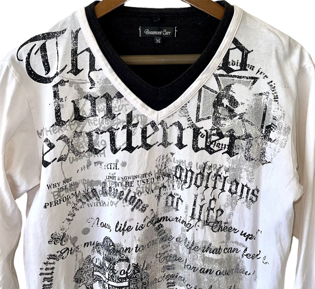 Japanese Brand VINTAGE BEAUMONT CARR POEM PRINT TRINITY CROSS Size US XS / EU 42 / 0 - 2 Thumbnail