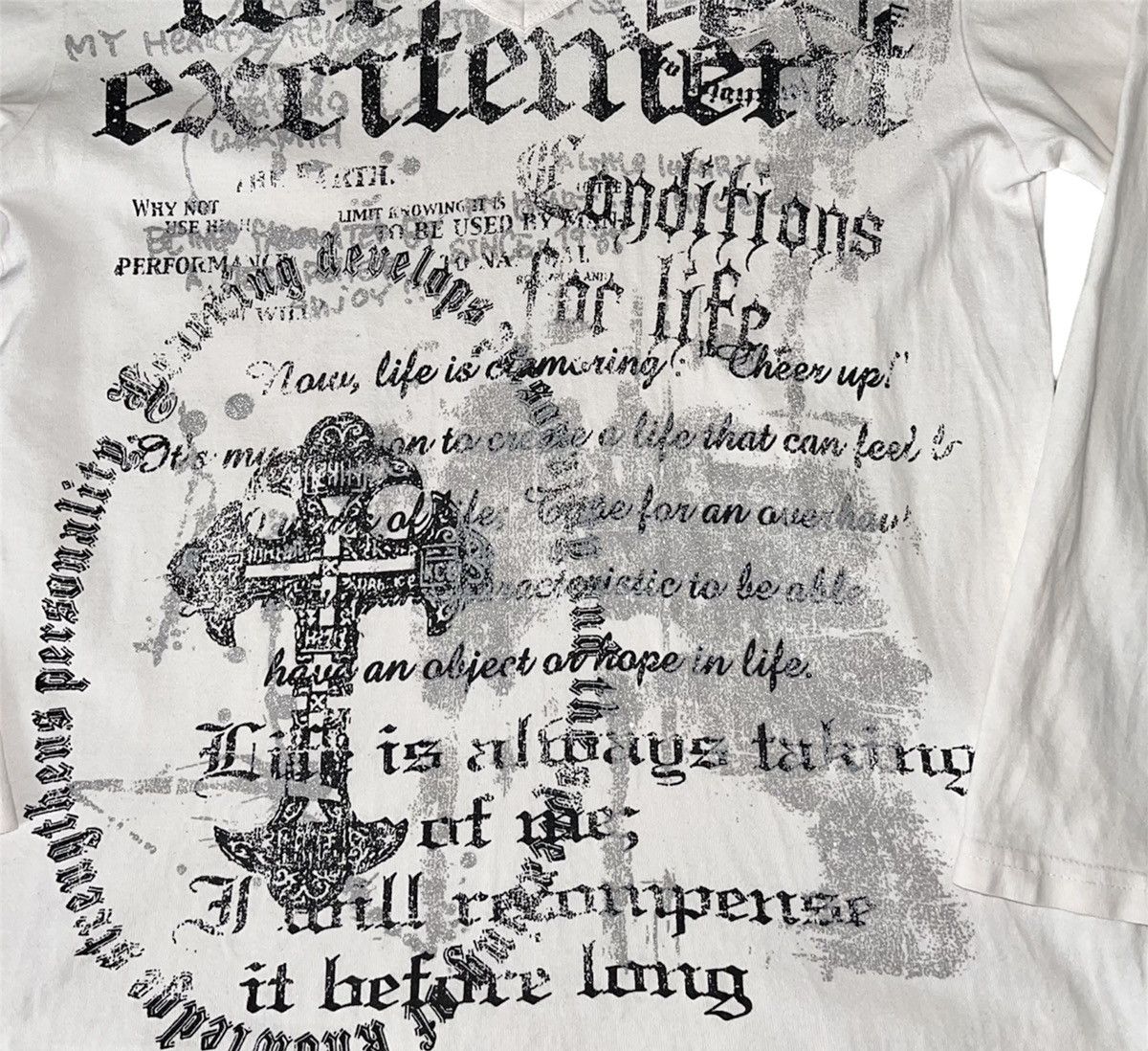 Japanese Brand VINTAGE BEAUMONT CARR POEM PRINT TRINITY CROSS Size US XS / EU 42 / 0 - 3 Thumbnail