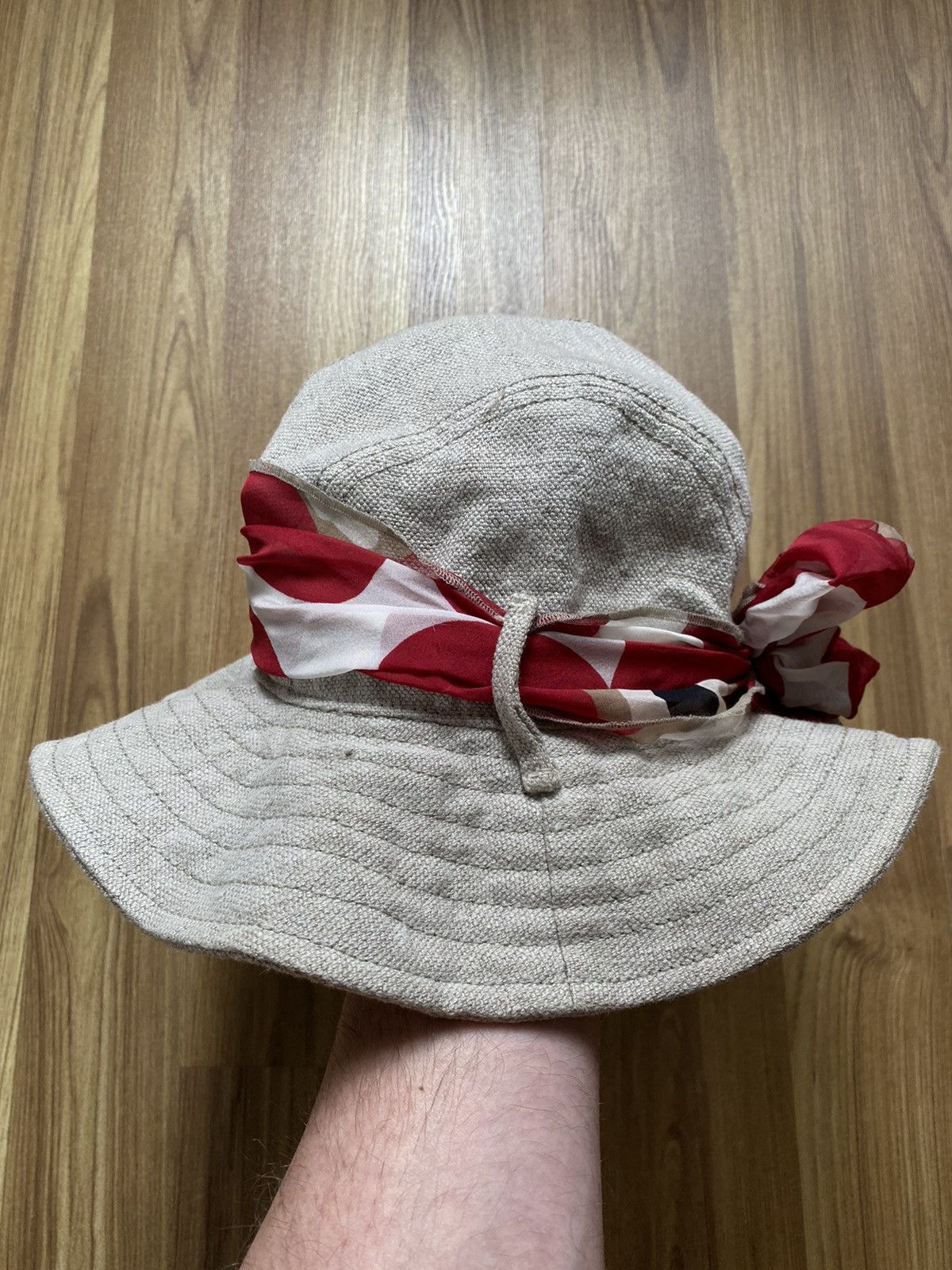 Dolce & Gabbana Dolce & Gabbana Logo Bucket Hat Flax Silk Scarf Size ONE SIZE - 1 Thumbnail