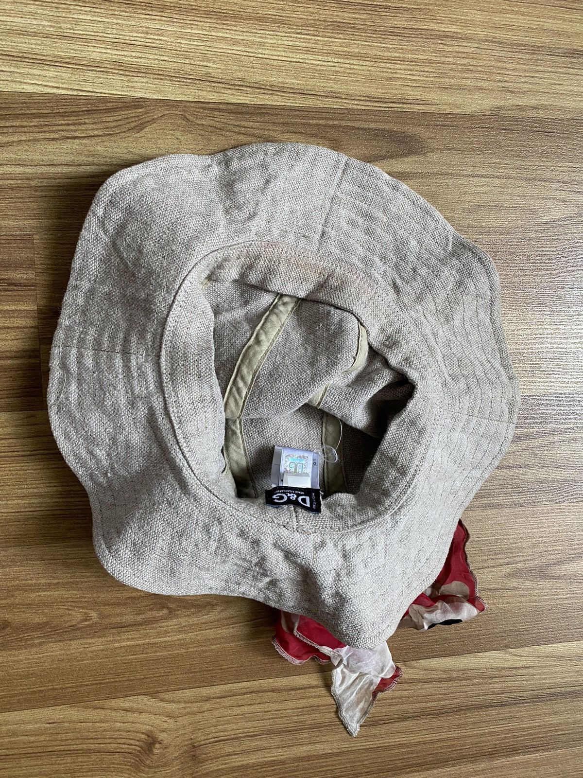 Dolce & Gabbana Dolce & Gabbana Logo Bucket Hat Flax Silk Scarf Size ONE SIZE - 5 Thumbnail
