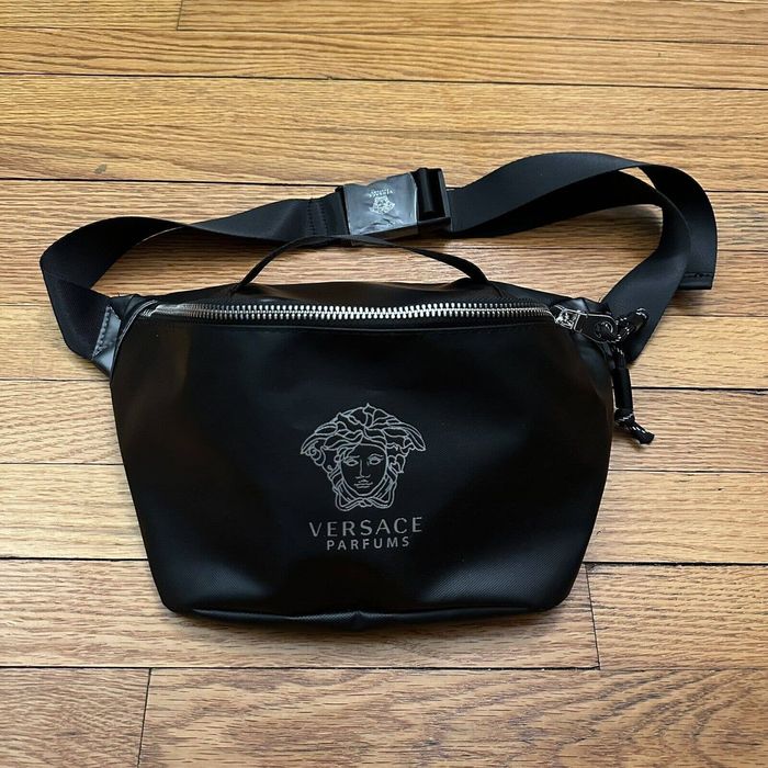 Versace VERSACE Black Parfums Belt Bag Travel Fanny Pack Unisex NEW