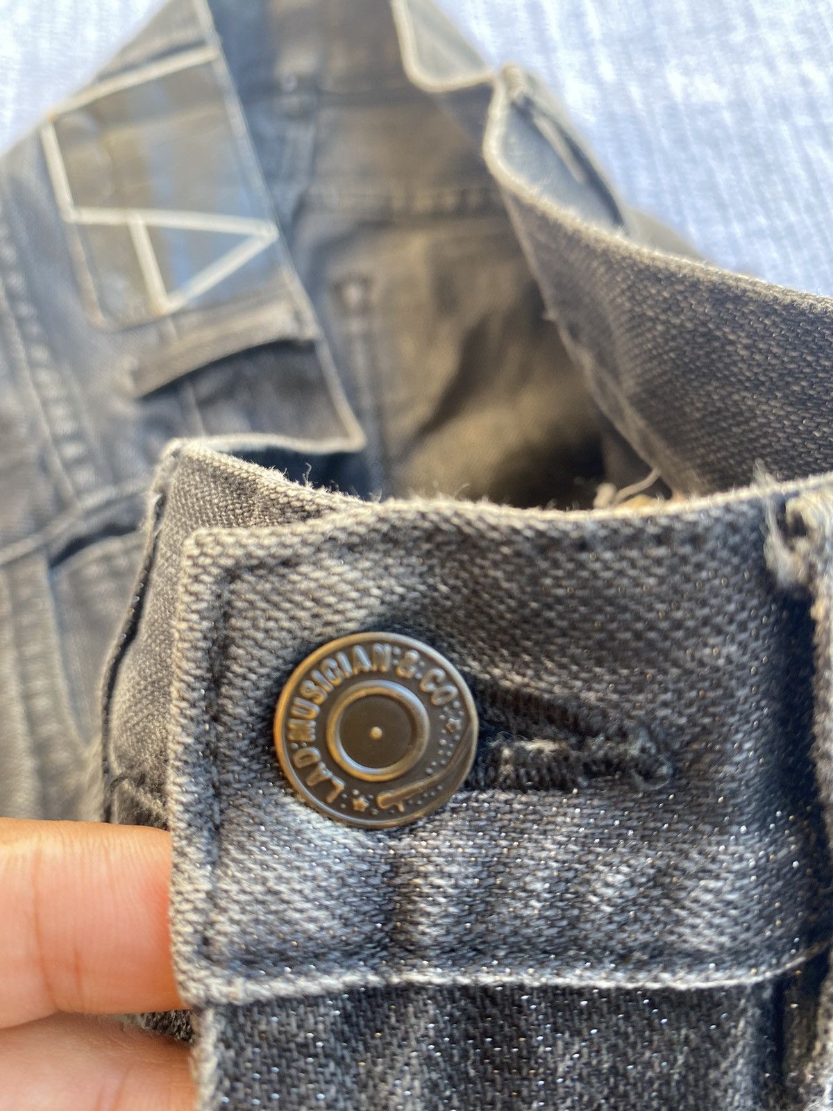 Japanese Brand black denim jeans Size 31" - 4 Thumbnail