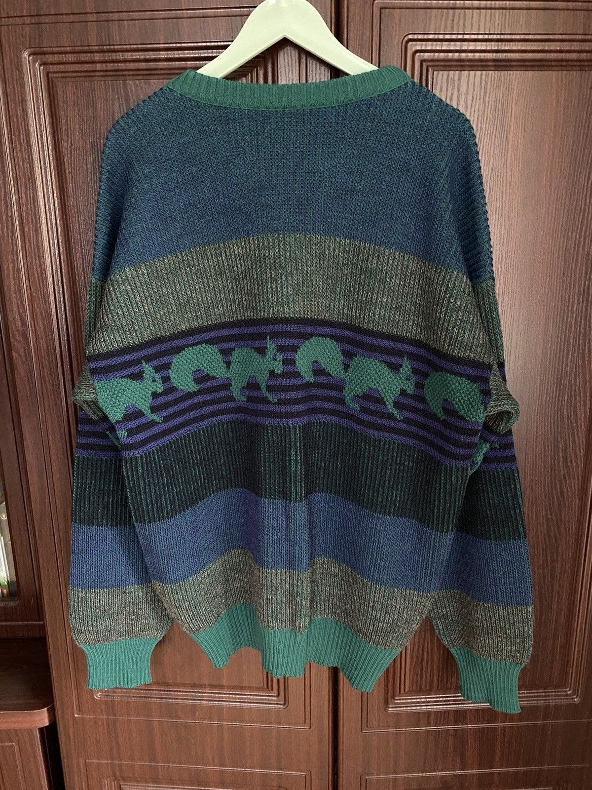 Lacoste Vintage 90s Lacoste Chemise Chunky Knit Wool Sweater Coogi Size US L / EU 52-54 / 3 - 3 Thumbnail
