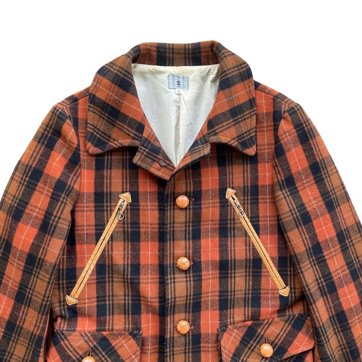 Beauty Beast × Japanese Brand × Le Grande Bleu (L.G.B.) 💥CRUISER WOOL JACKET TAKEO KIKUCHI BROWN TARTAN Size US M / EU 48-50 / 2 - 2 Thumbnail