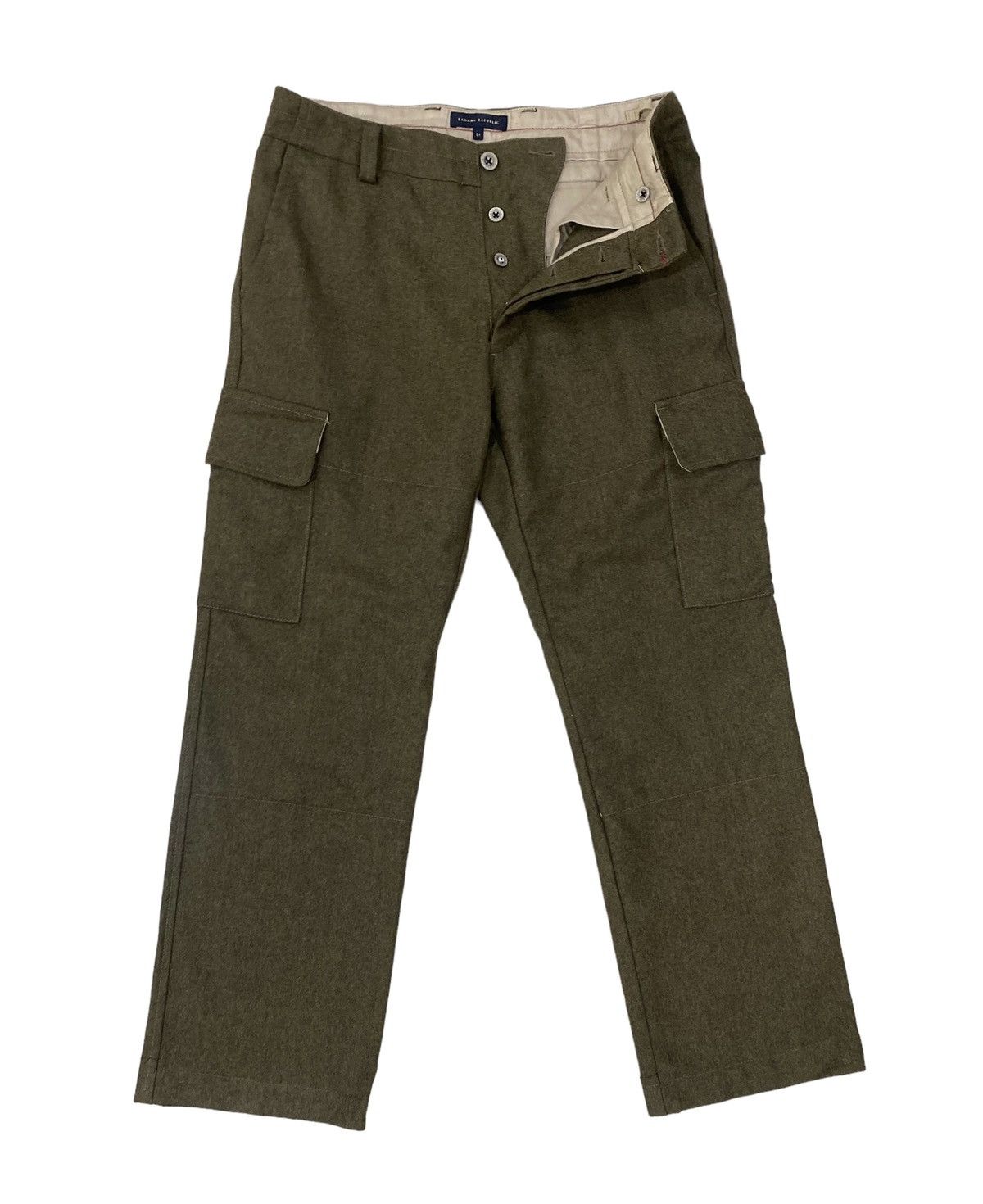 Banana Republic ❄️BANANA REPUBLIC WOOL TACTICAL CARGO PANTS Size US 31 - 4 Thumbnail