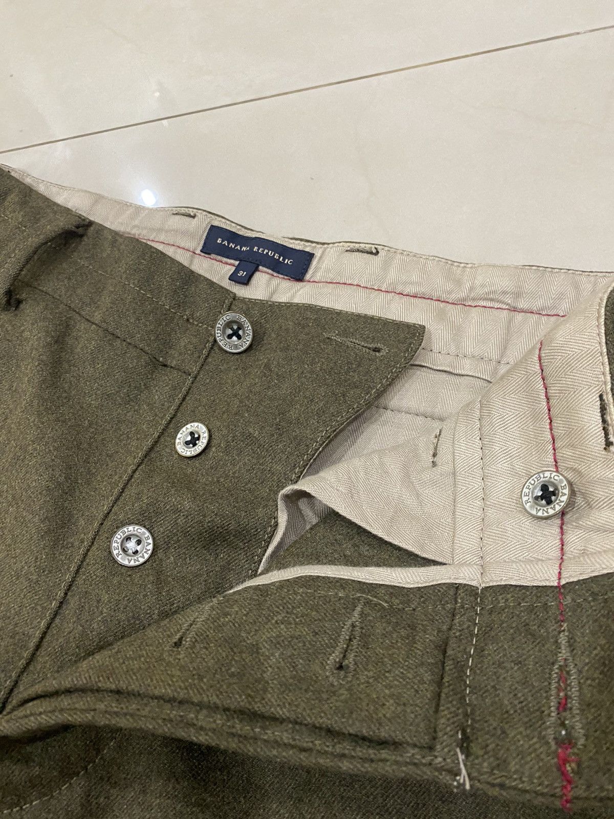 Banana Republic ❄️BANANA REPUBLIC WOOL TACTICAL CARGO PANTS Size US 31 - 10 Thumbnail