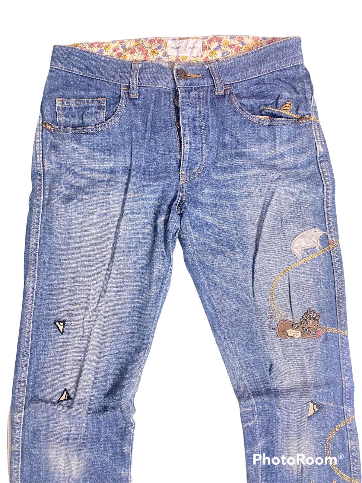 Issey Miyake Issey Miyake Tsumori Chisato Embroided Denim Size US 29 - 3 Thumbnail