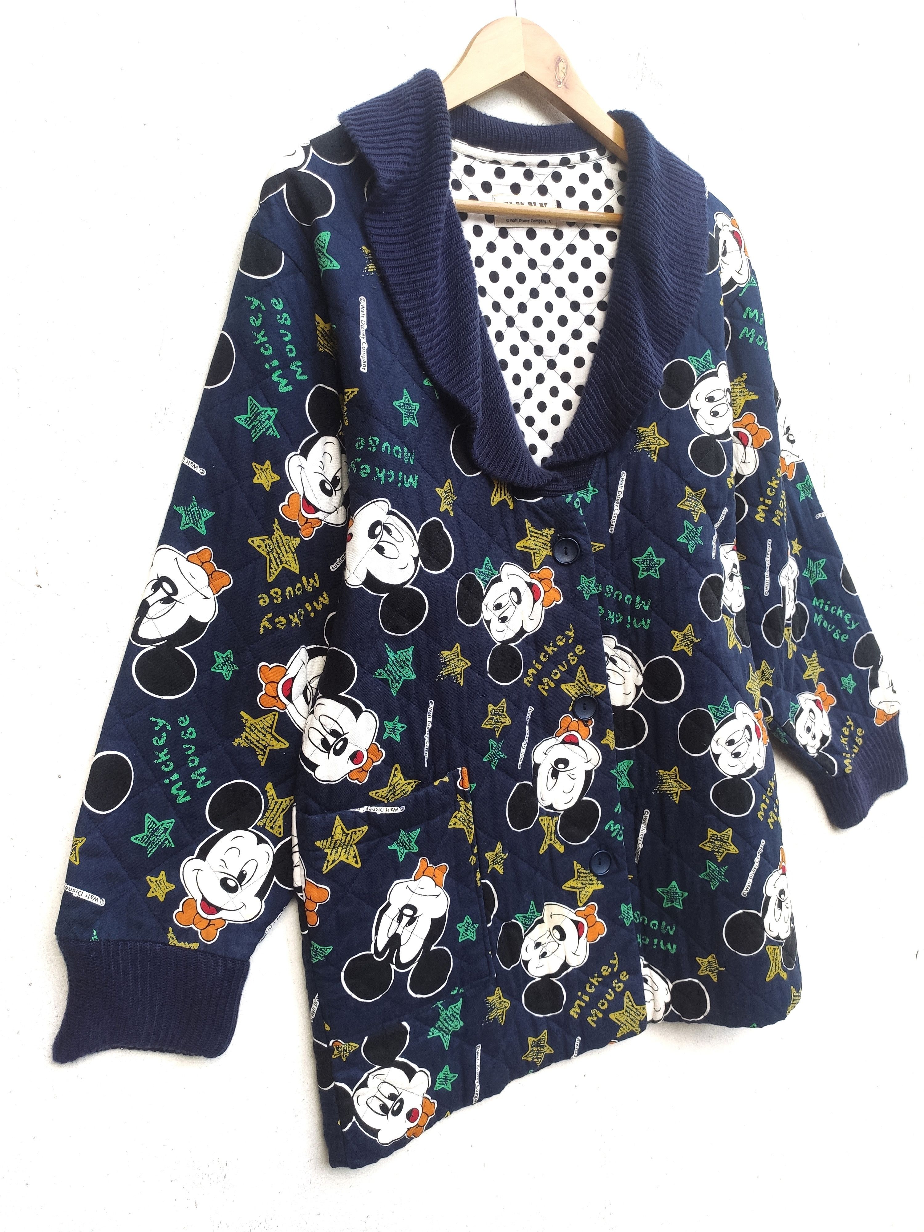 Mickey Mouse 🔥 Vtg Walt Disney Mickey mouse Cardigan full print kimono Size US L / EU 52-54 / 3 - 3 Thumbnail