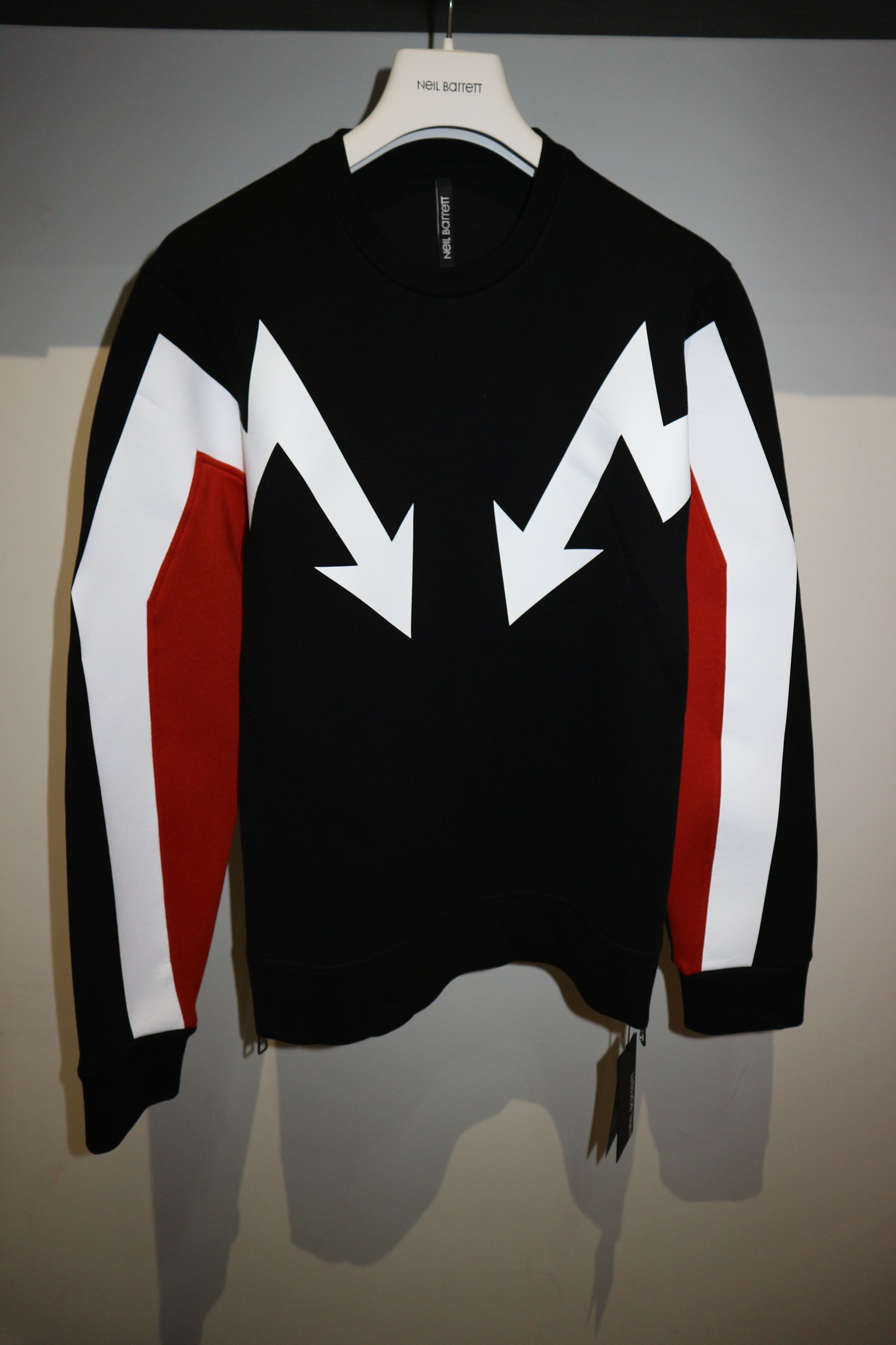 arrow print neoprene sweatshirt