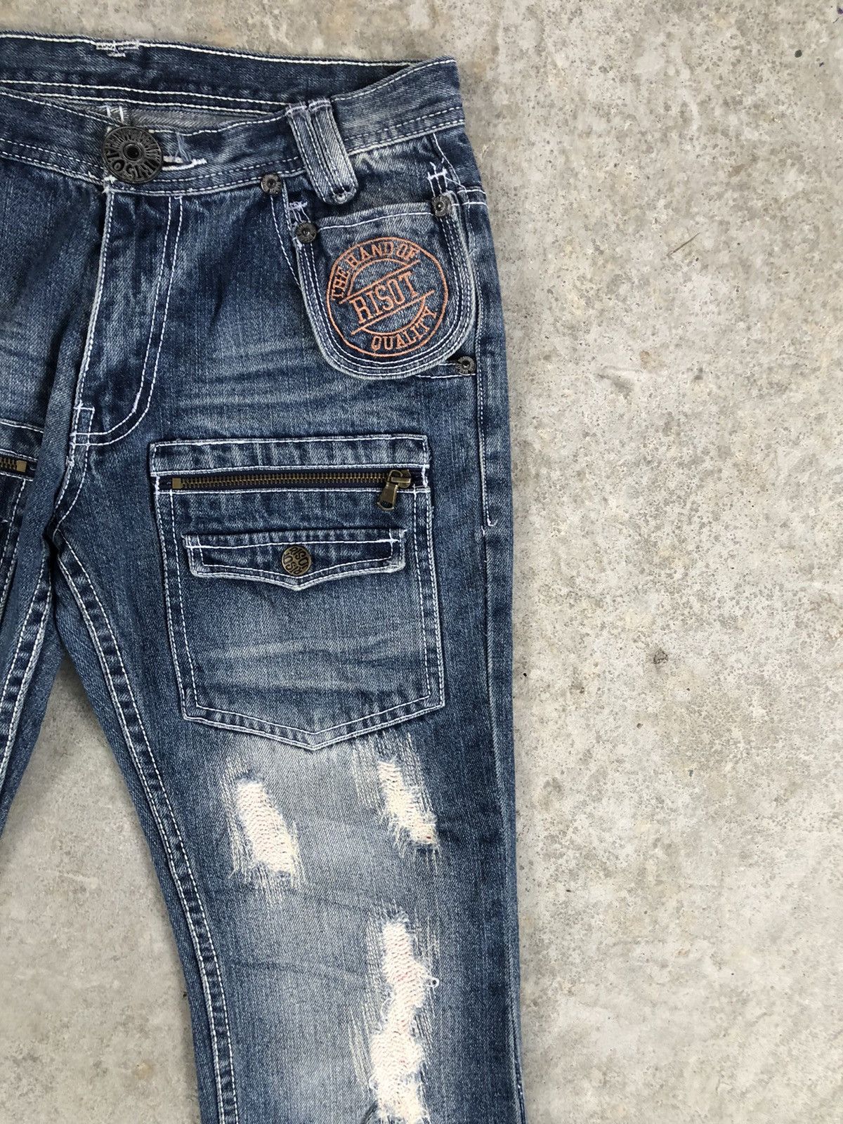 Le Grande Bleu (L.G.B.) Japanese Risot Flared Jeans Distreased Jeans Size US 30 / EU 46 - 5 Thumbnail
