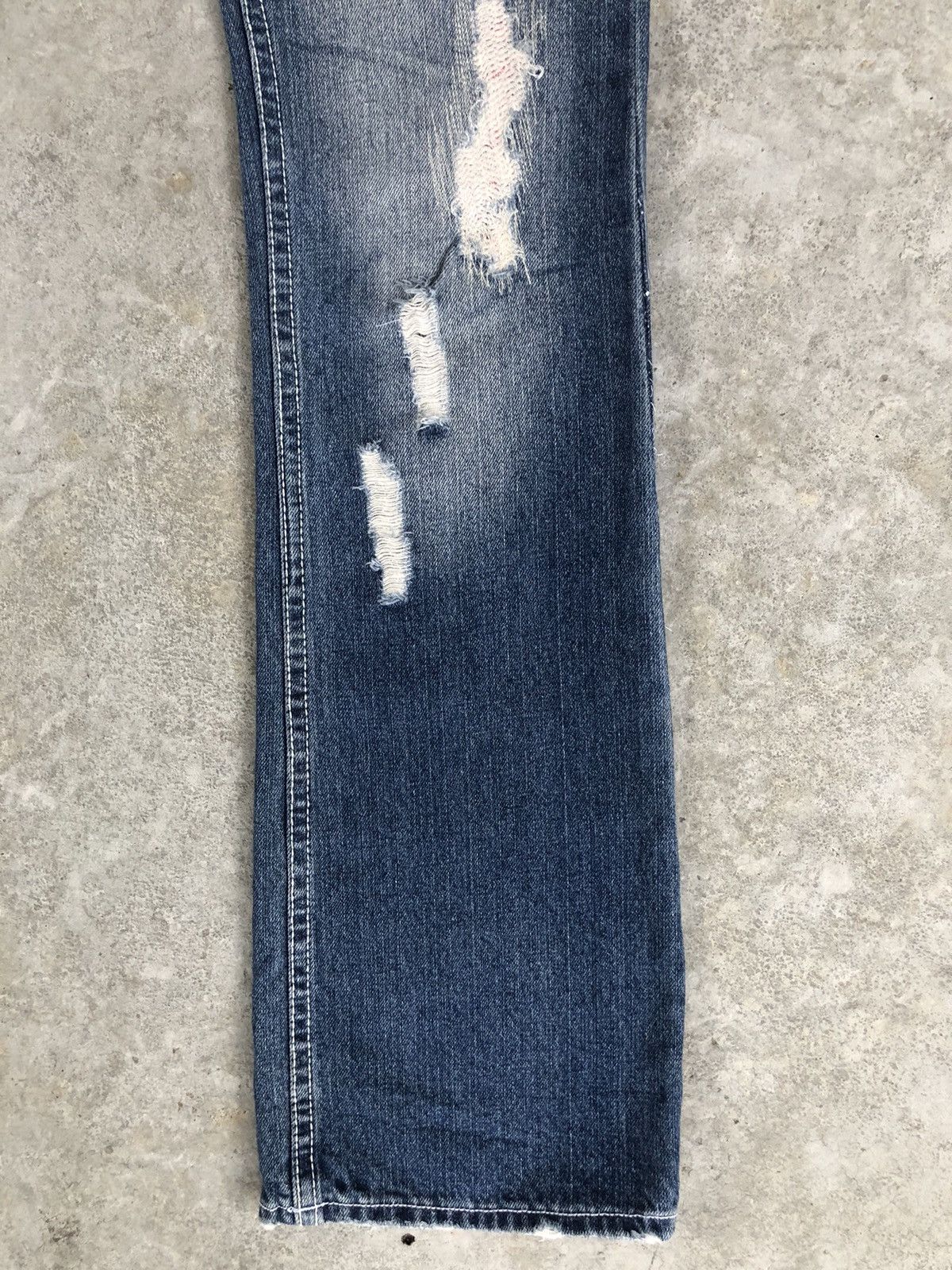 Le Grande Bleu (L.G.B.) Japanese Risot Flared Jeans Distreased Jeans Size US 30 / EU 46 - 7 Thumbnail