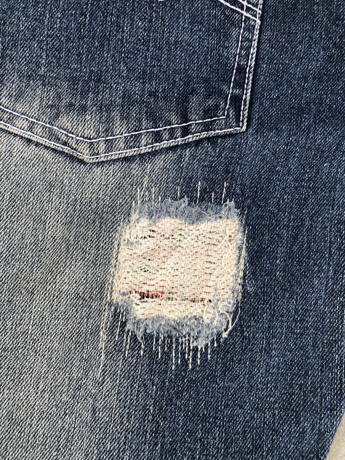 Le Grande Bleu (L.G.B.) Japanese Risot Flared Jeans Distreased Jeans Size US 30 / EU 46 - 16 Thumbnail