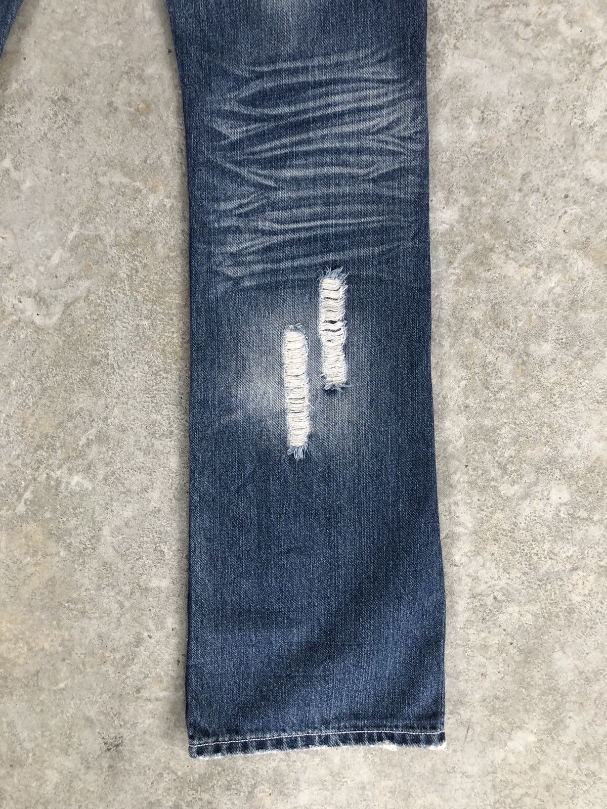 Le Grande Bleu (L.G.B.) Japanese Risot Flared Jeans Distreased Jeans Size US 30 / EU 46 - 12 Thumbnail