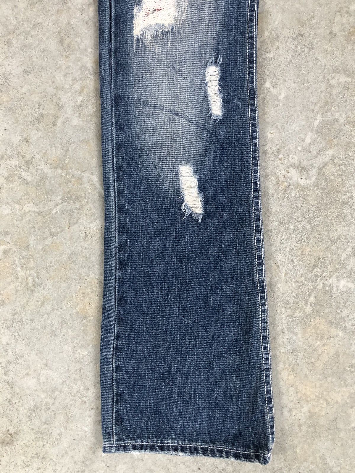 Le Grande Bleu (L.G.B.) Japanese Risot Flared Jeans Distreased Jeans Size US 30 / EU 46 - 6 Thumbnail