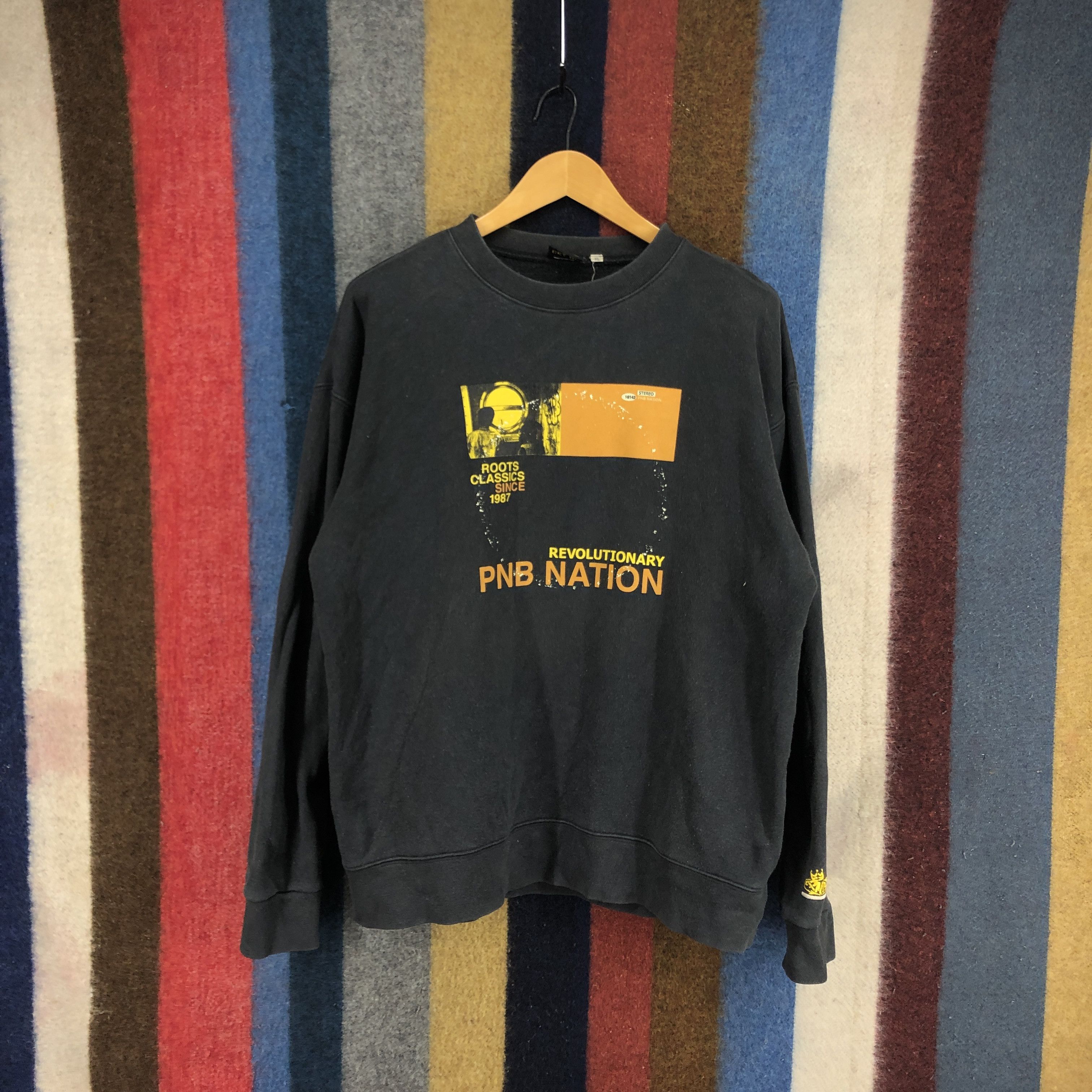 image of Revolutionary Pnb Nation Crew Neck Sweatshirt 0438/s in Black, Men's (Size XL)