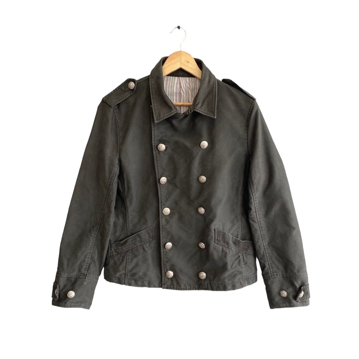 ジャケット・アウター 00s PPFM black wool military jacket Y2K 00s PPFM gimmick napoleon jacket Y2K