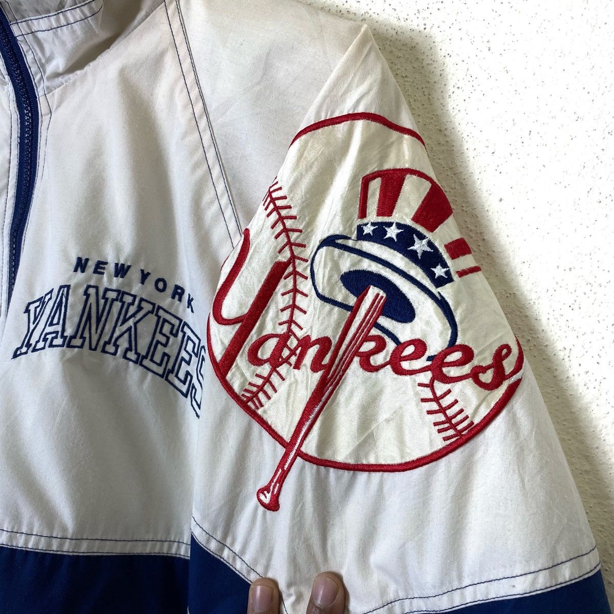 New York Yankees × Starter × Vintage Vintage NEW YORK YANKEES by Starter Windbreaker Half Zipper Size US M / EU 48-50 / 2 - 2 Thumbnail