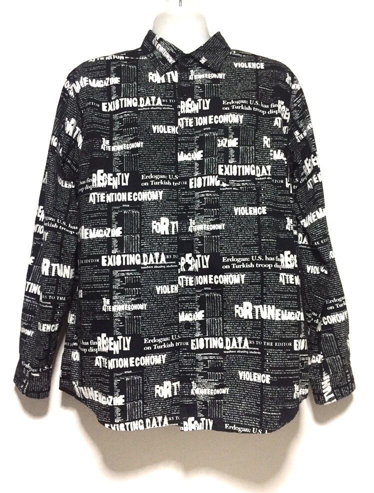 Japanese Brand Punk Violence All Overprinted Black Shirts Button Up Size US L / EU 52-54 / 3 - 1 Thumbnail