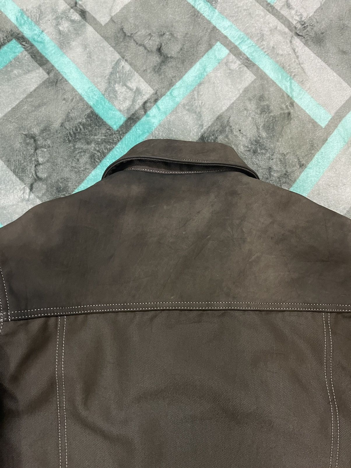 BMW BMW BLACK DENIM RACING LEATHER COLLAR JACKET Size US M / EU 48-50 / 2 - 11 Thumbnail