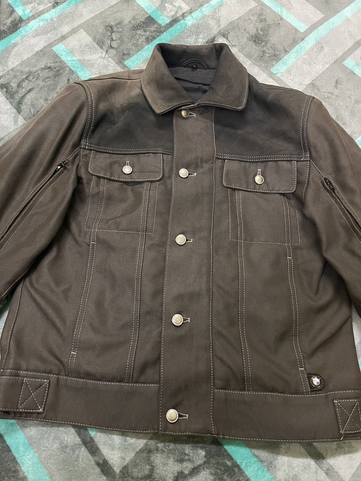 BMW BMW BLACK DENIM RACING LEATHER COLLAR JACKET Size US M / EU 48-50 / 2 - 3 Thumbnail