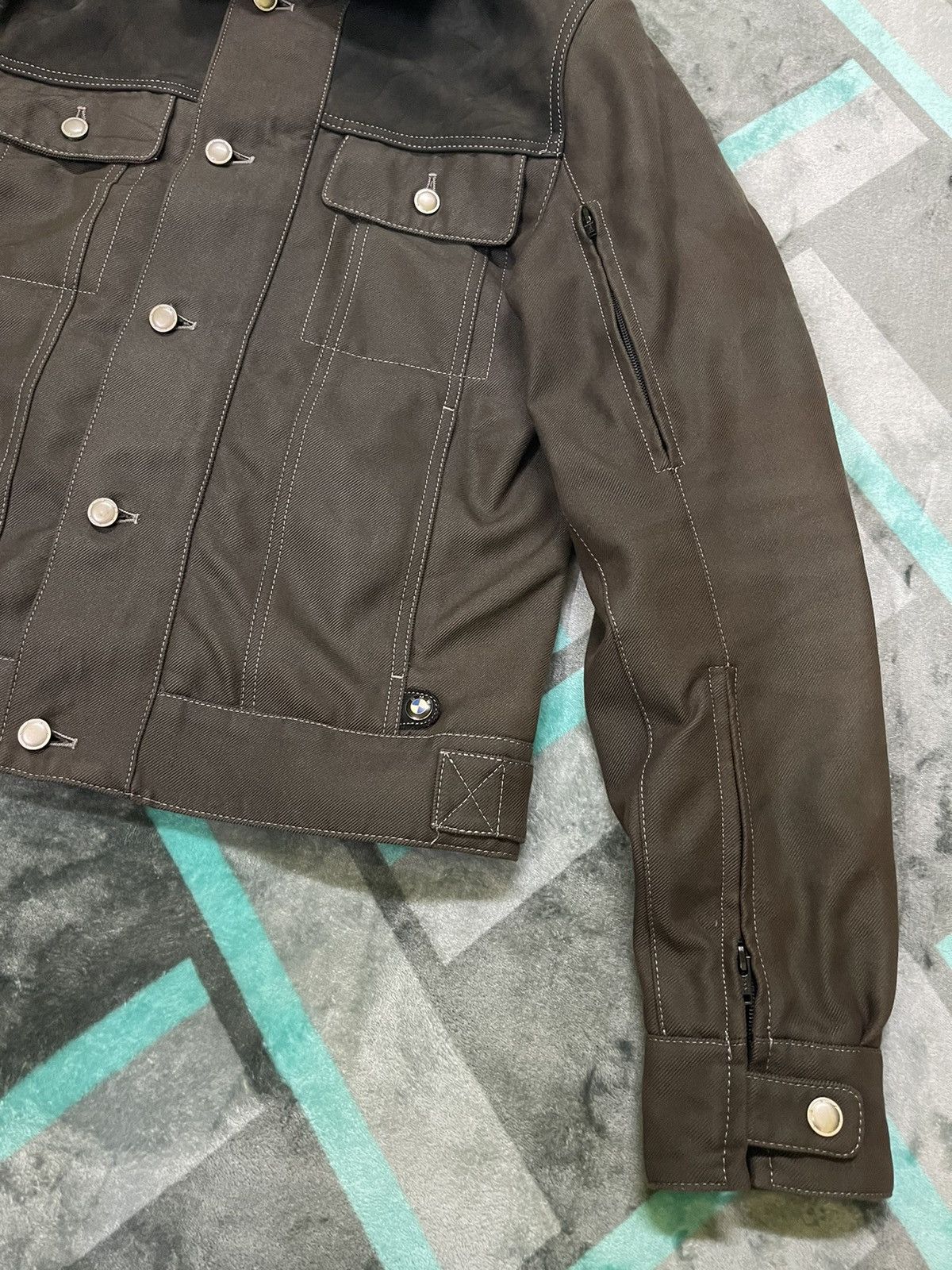 BMW BMW BLACK DENIM RACING LEATHER COLLAR JACKET Size US M / EU 48-50 / 2 - 4 Thumbnail