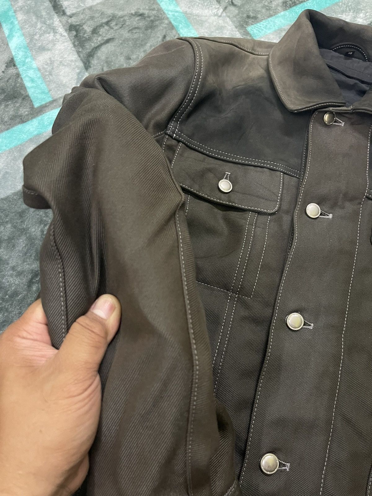 BMW BMW BLACK DENIM RACING LEATHER COLLAR JACKET Size US M / EU 48-50 / 2 - 10 Thumbnail