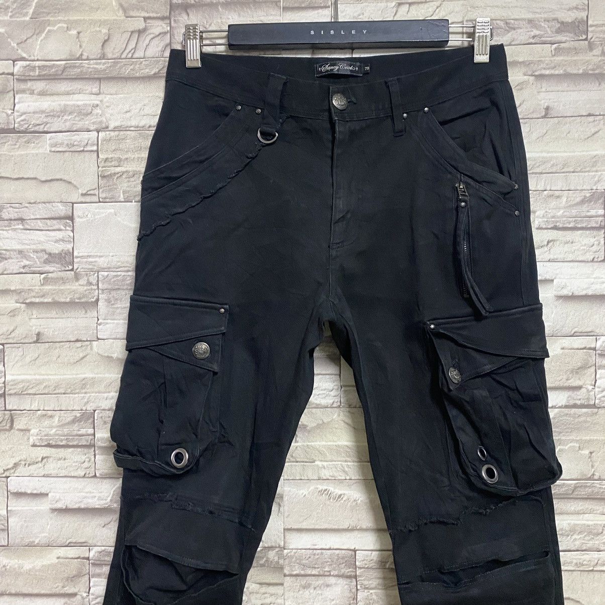 Le Grande Bleu (L.G.B.) SAUCY COOL Black Cargo Pants Size US 30 / EU 46 - 6 Thumbnail