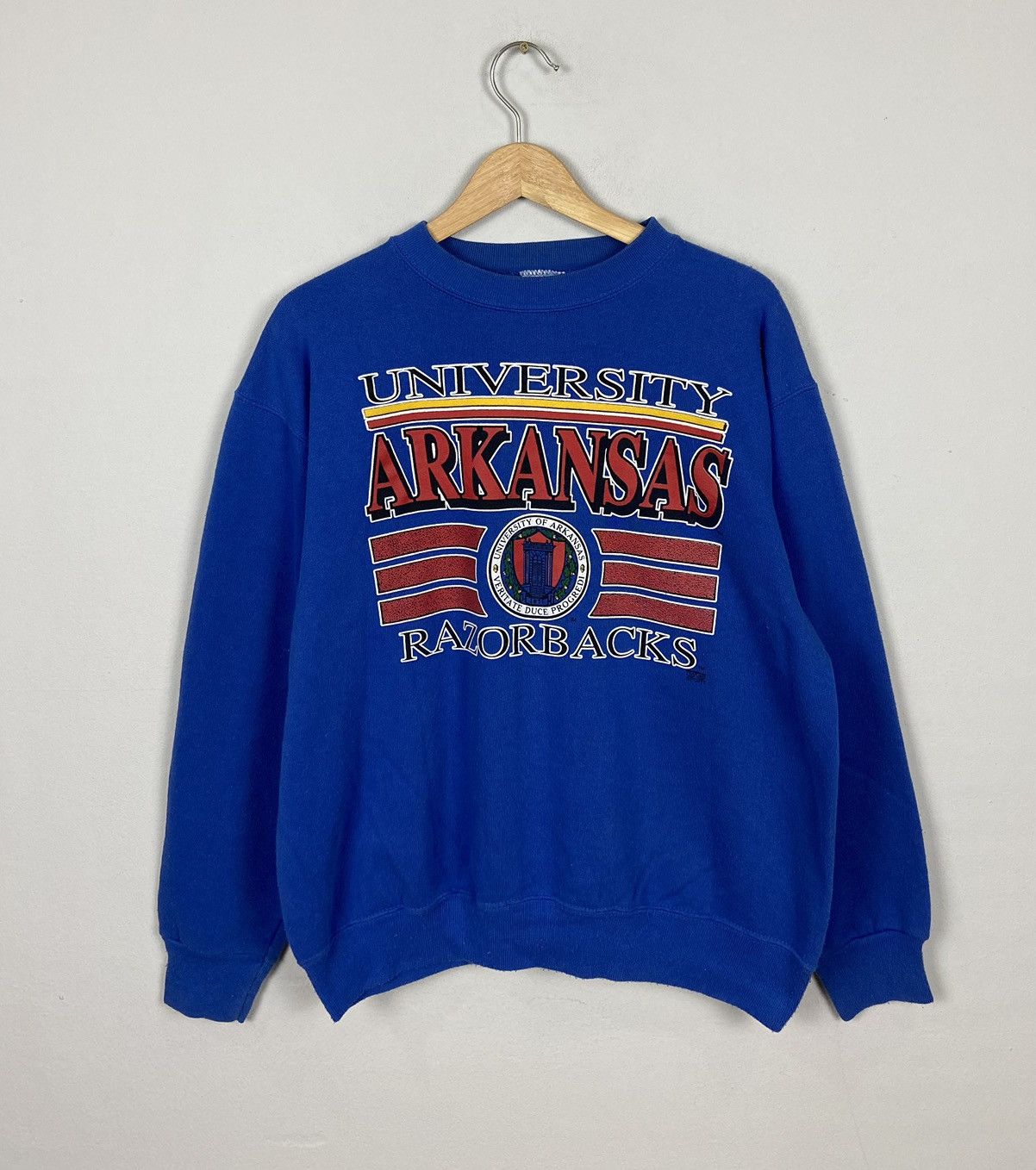 Vintage Rare💥80s University Arkansas Razorbacks Sweatshirt Size US M / EU 48-50 / 2 - 1 Thumbnail
